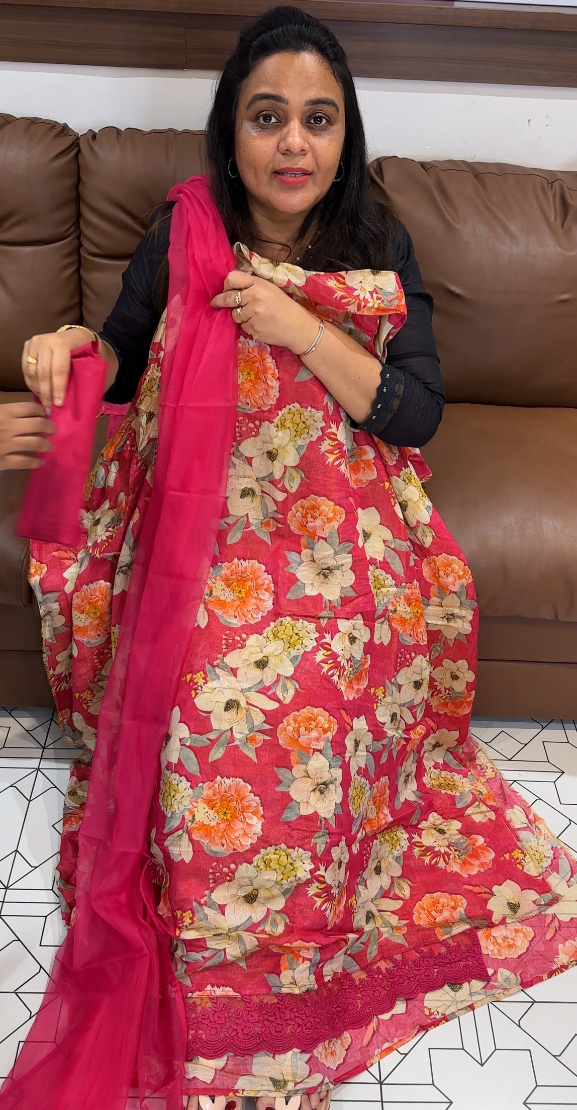 PRINTED TISSUEE UNSTITCHED SALWAR SUITS - IHA 27933