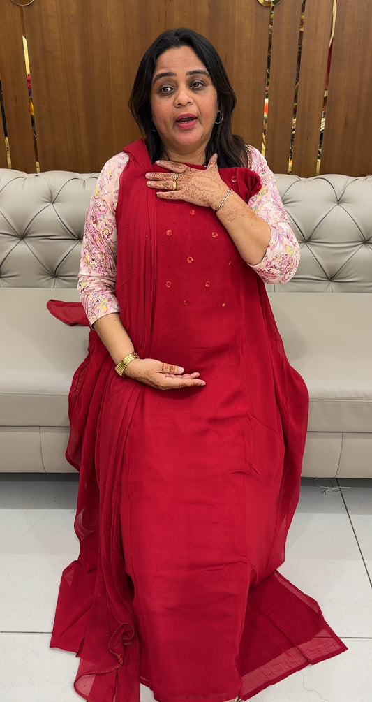 VISCOSE GEORGETTE UNSTITCHED SALWAR SUITS - IHA 27469