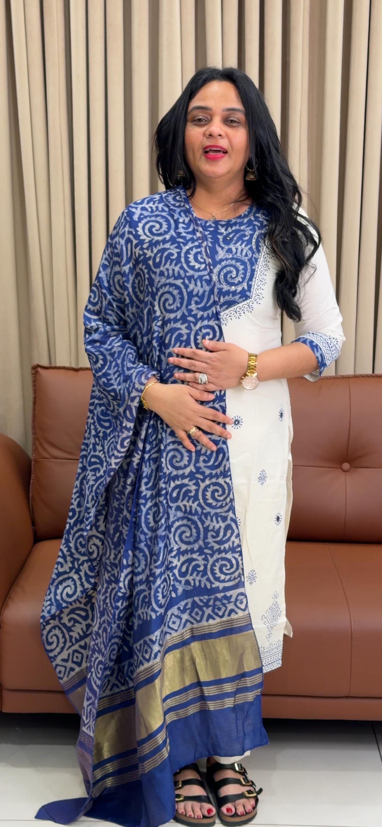 MUL MUL COTTON TOP, BOTTOM AND DUPATTA - IHA 34537