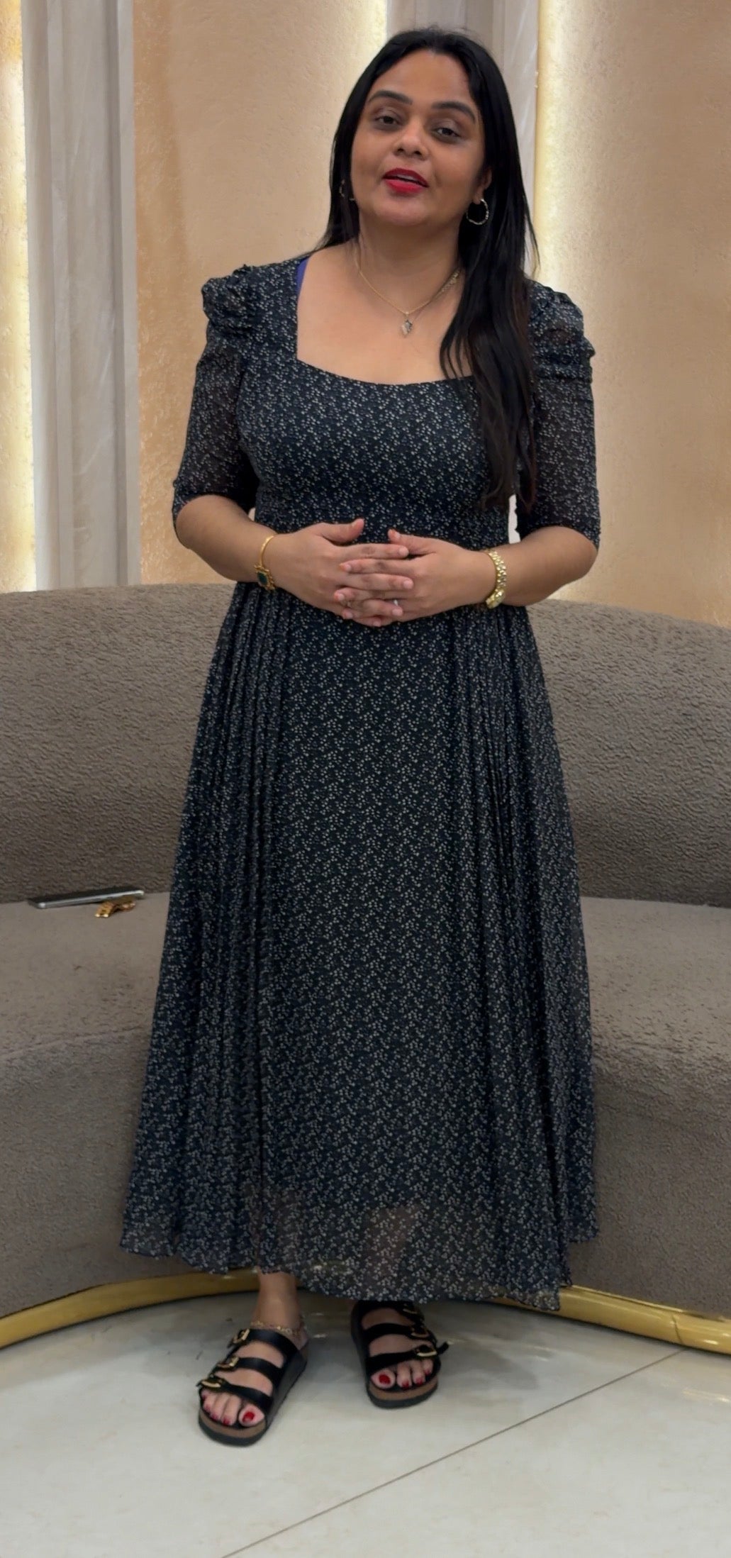 IHA'S IN-HOUSE PRINTED GEORGETTE FROCKS - IHA 34363