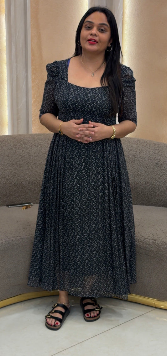IHA'S IN-HOUSE PRINTED GEORGETTE FROCKS - IHA 34363