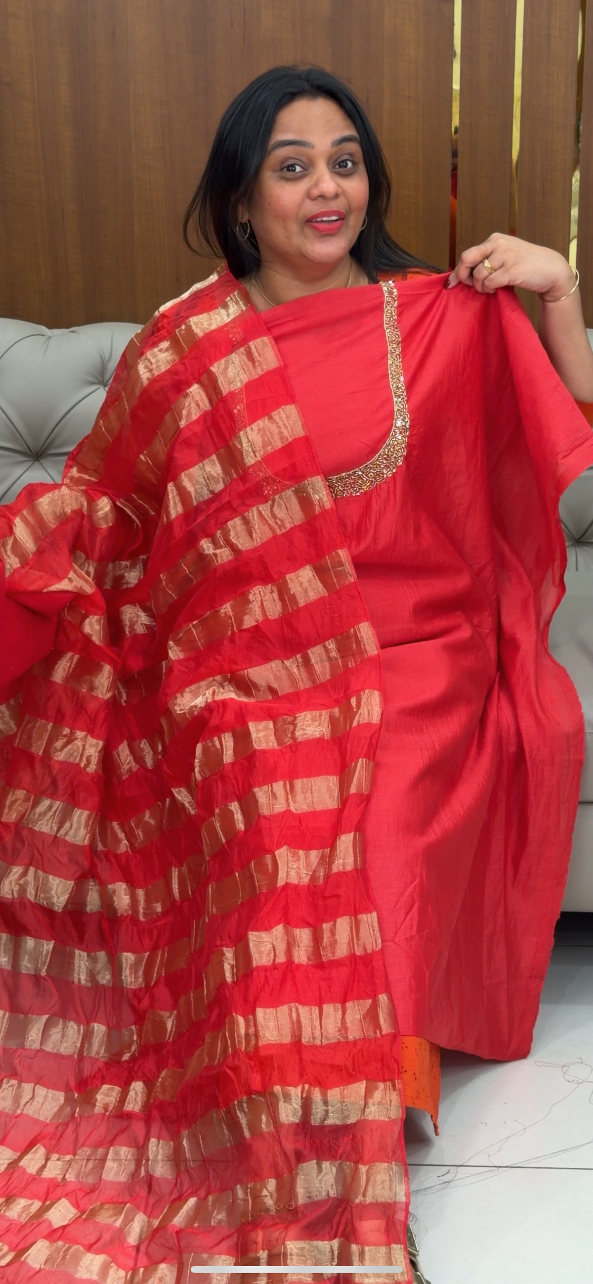 OFFER SALES MUL CHANDERI UNSTITCHED SALWAR SUITS - IHA 36035
