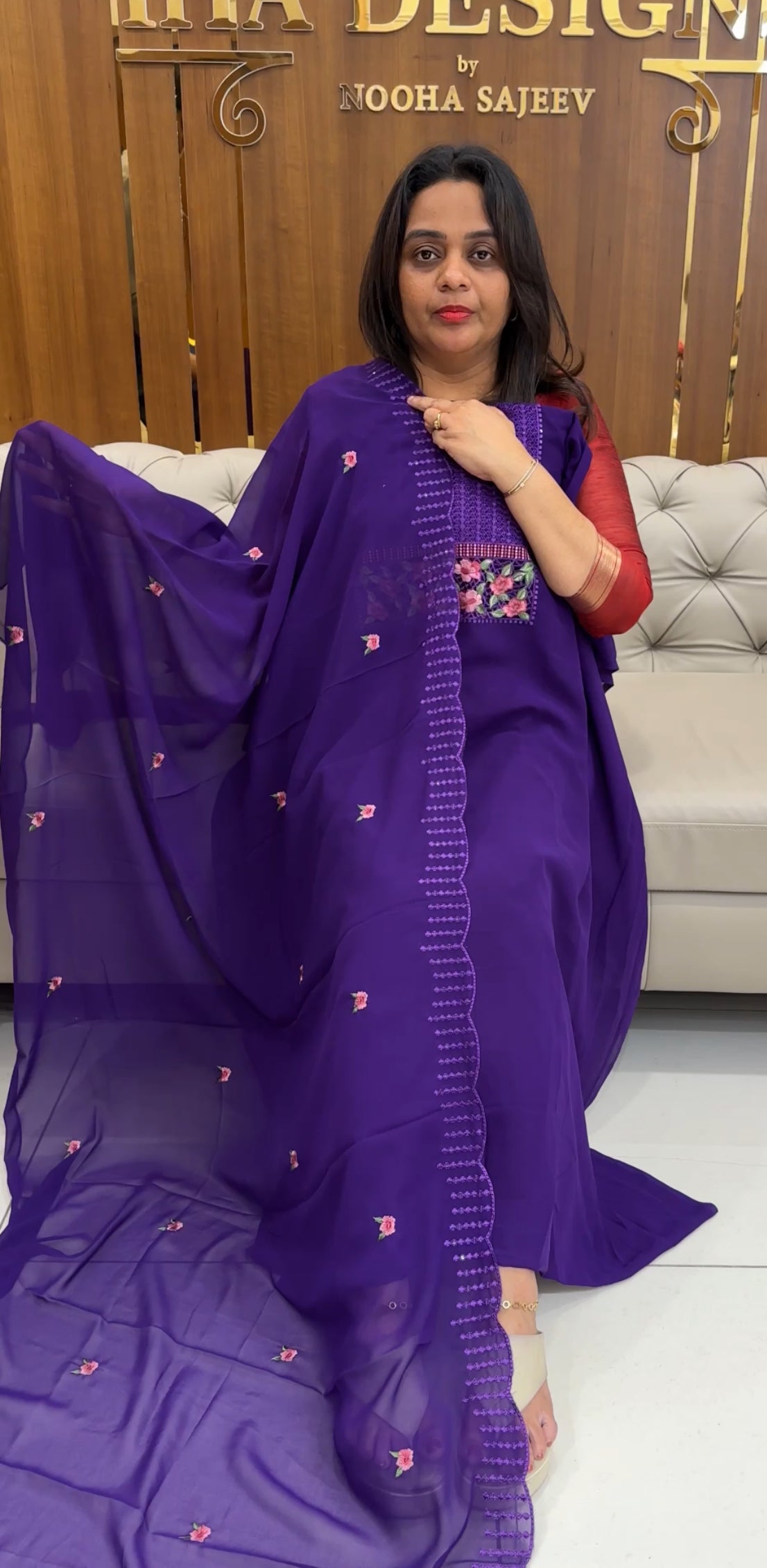 FAUX GEORGETTE UNSTITCHED SALWAR SUITS - IHA 25207
