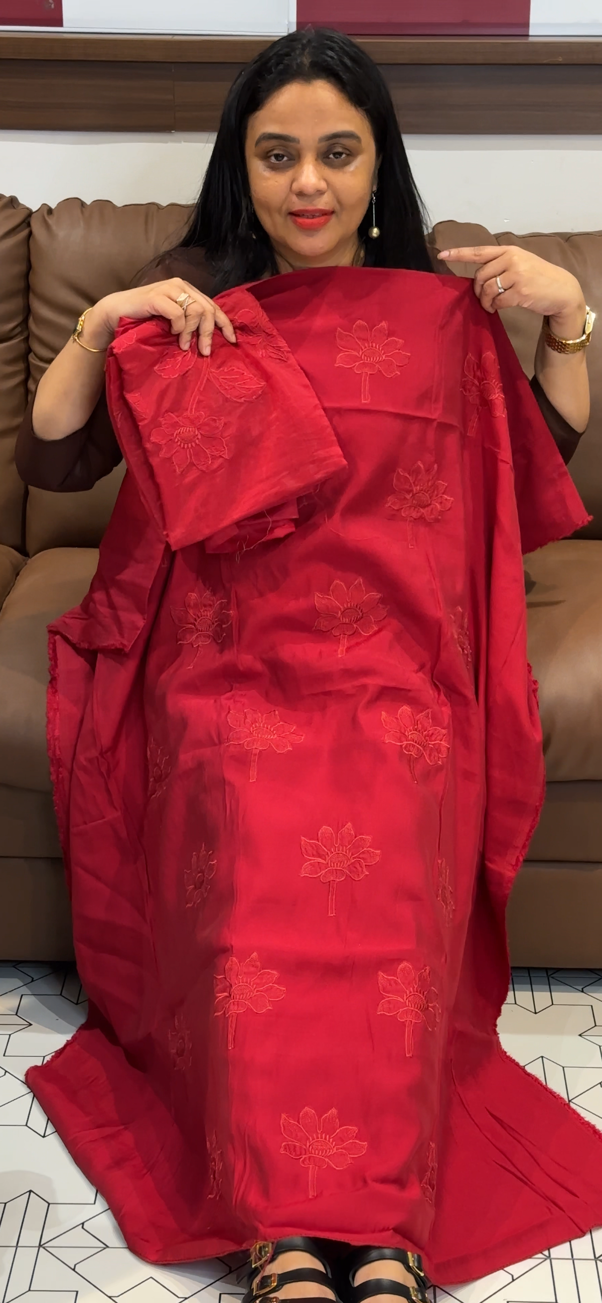 MUL CHANDERI UNSTITCHED SALWAR SUITS - IHA 35553
