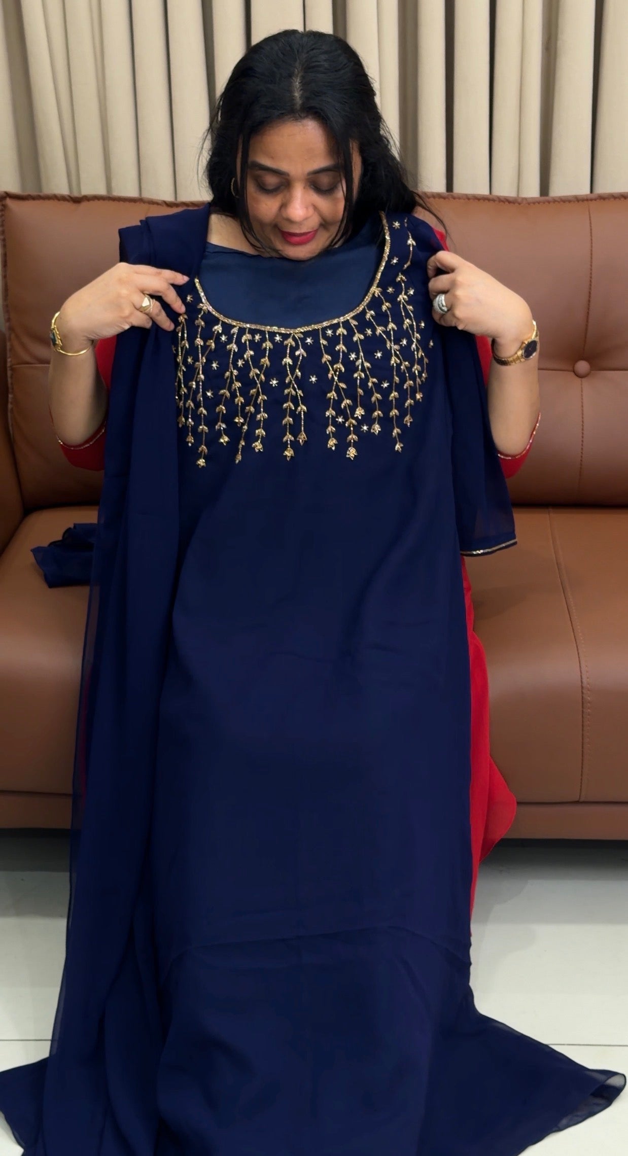 IHA'S IN-HOUSE HANDWORKED SLITTED TOPS - IHA 34589