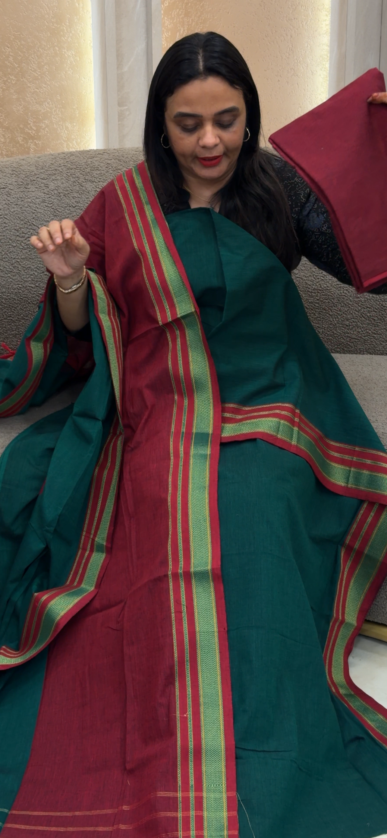HANDLOOM COTTON UNSTITCHED SALWAR SUITS -  IHA 33324