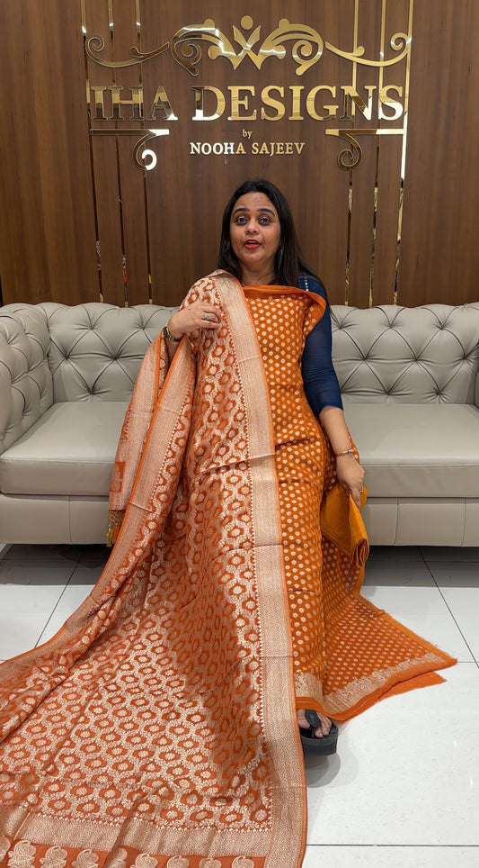 VISCOSE GEORGETTE UNSTITCHED SALWAR SUITE SUITE - IHA 23311