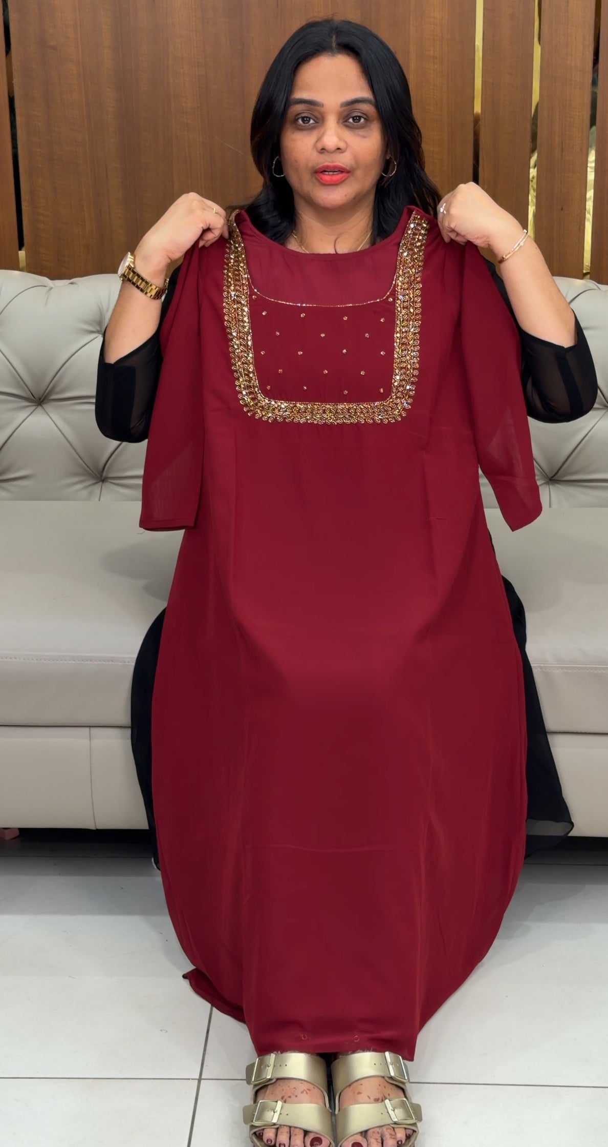 IHA,S IN-HOUSE HAND WORKED ALINE TOP - IHA 33725