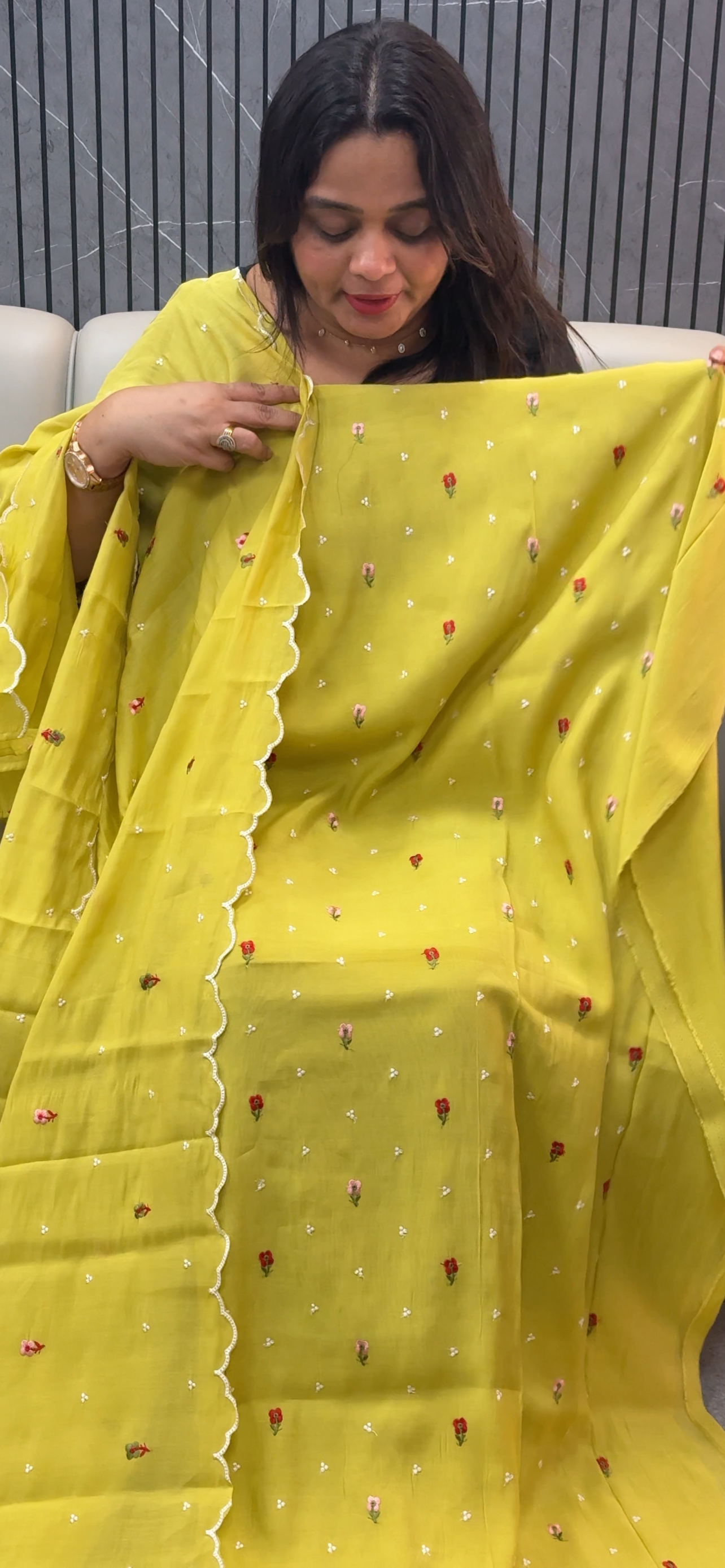 MALAI CHANDERI UNSTITCHED SALWAR SUITS - IHA 29387