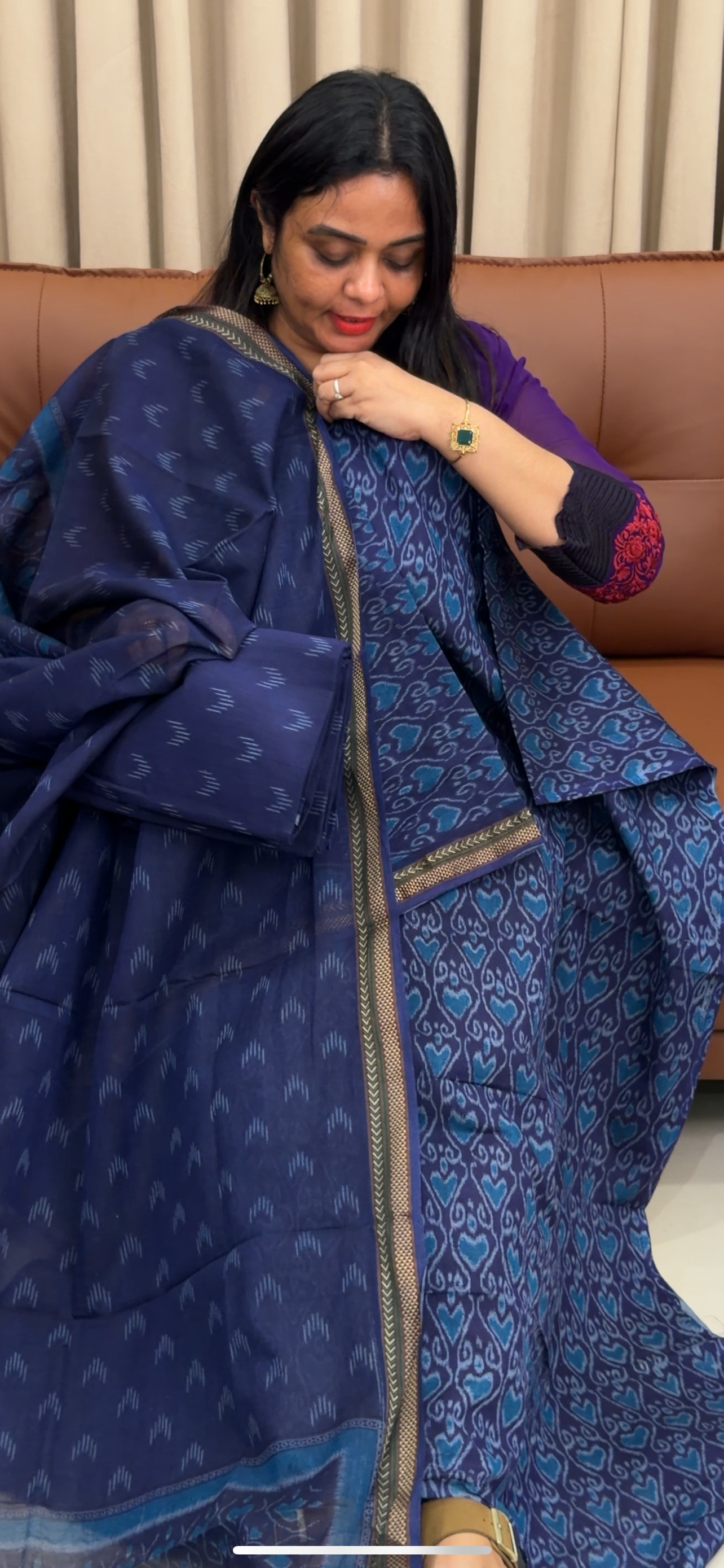HANDLOOM COTTON UNSTITCHED SALWAR SUITS - IHA 33683