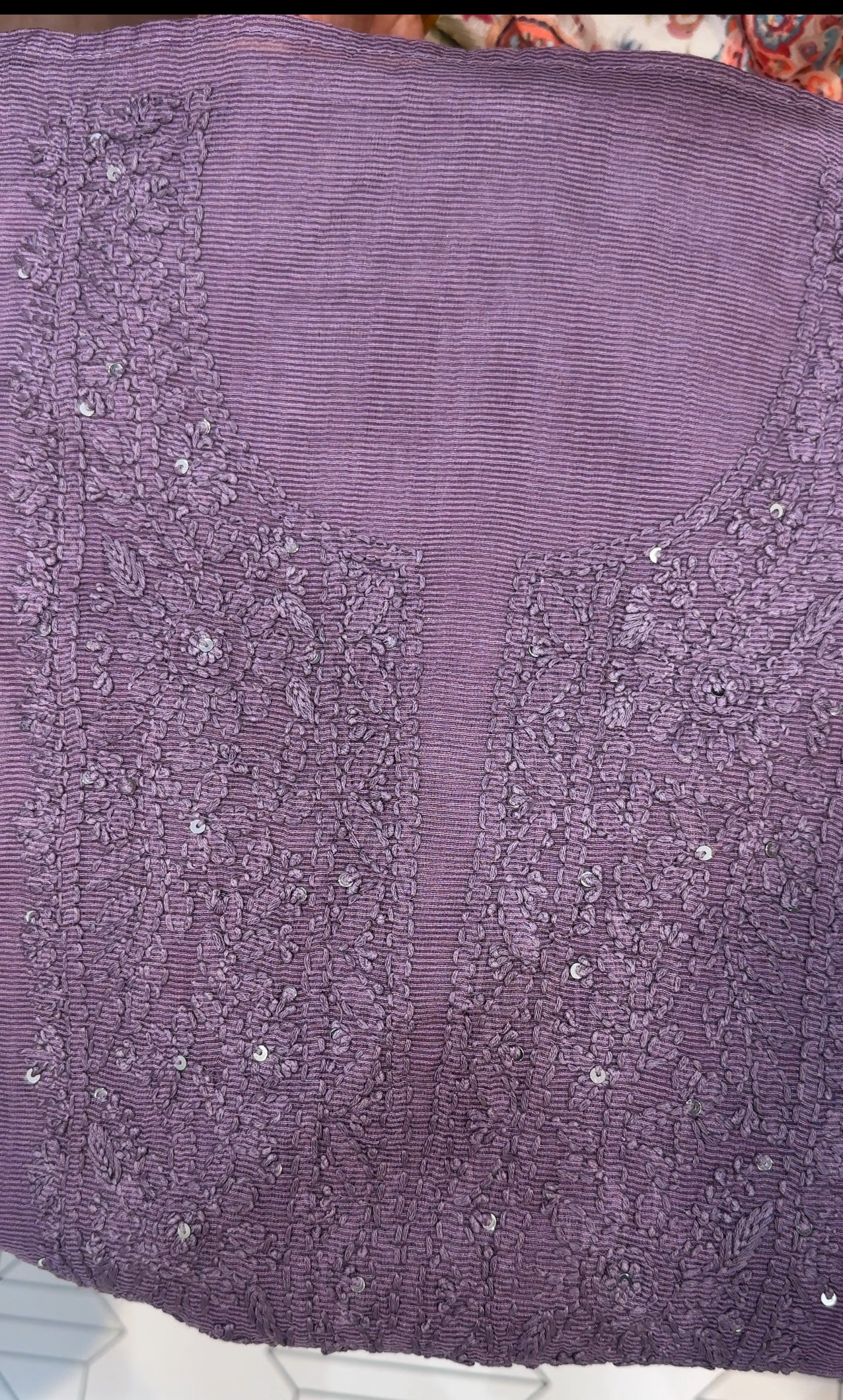 LUCKNOWI CHIKANKARI UNSTITCHED SALWAR SUITS - IHA 26150