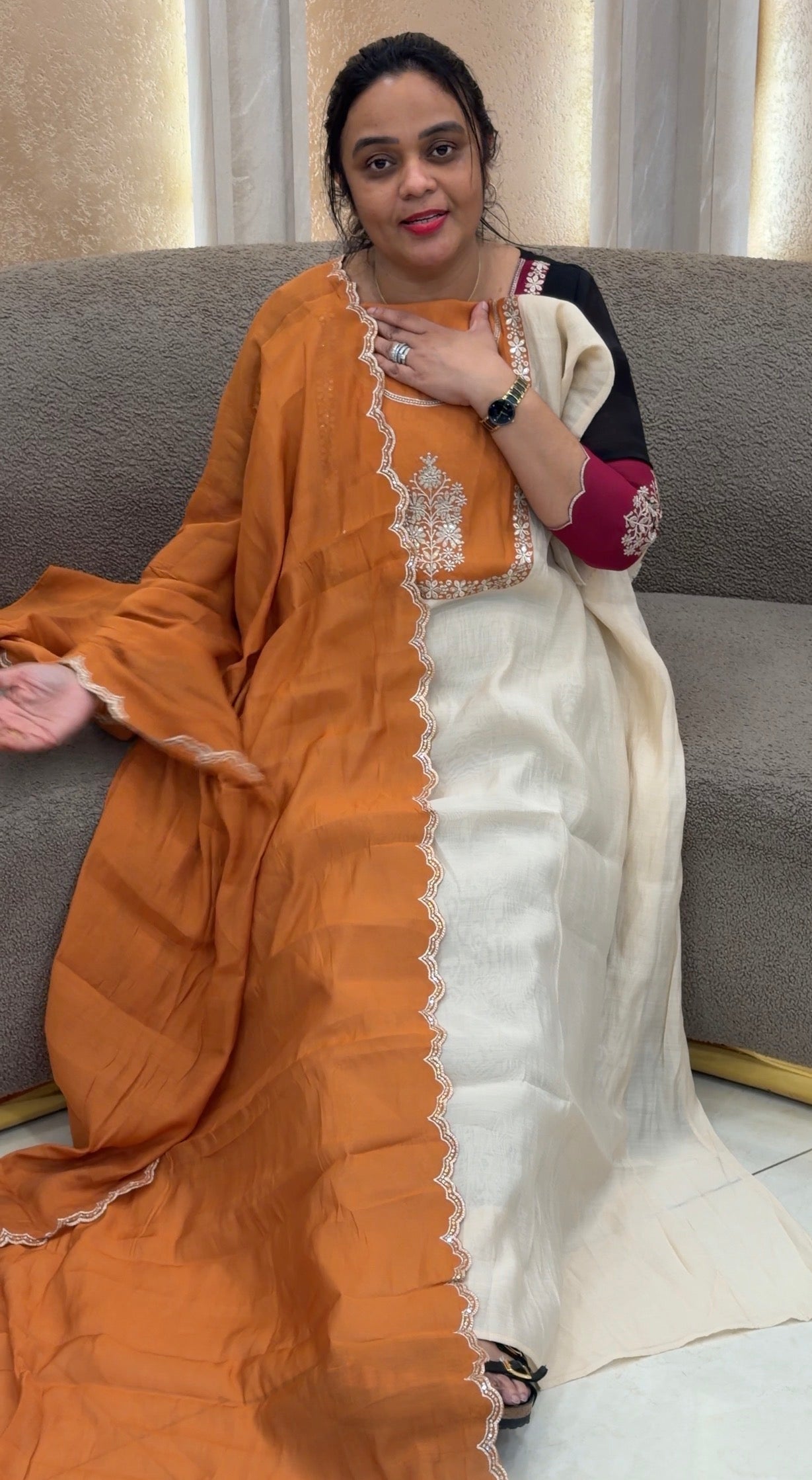 FORWARD MALAI CHANDERI UNSTITCHED SALWAR SUITS - IHA 35086