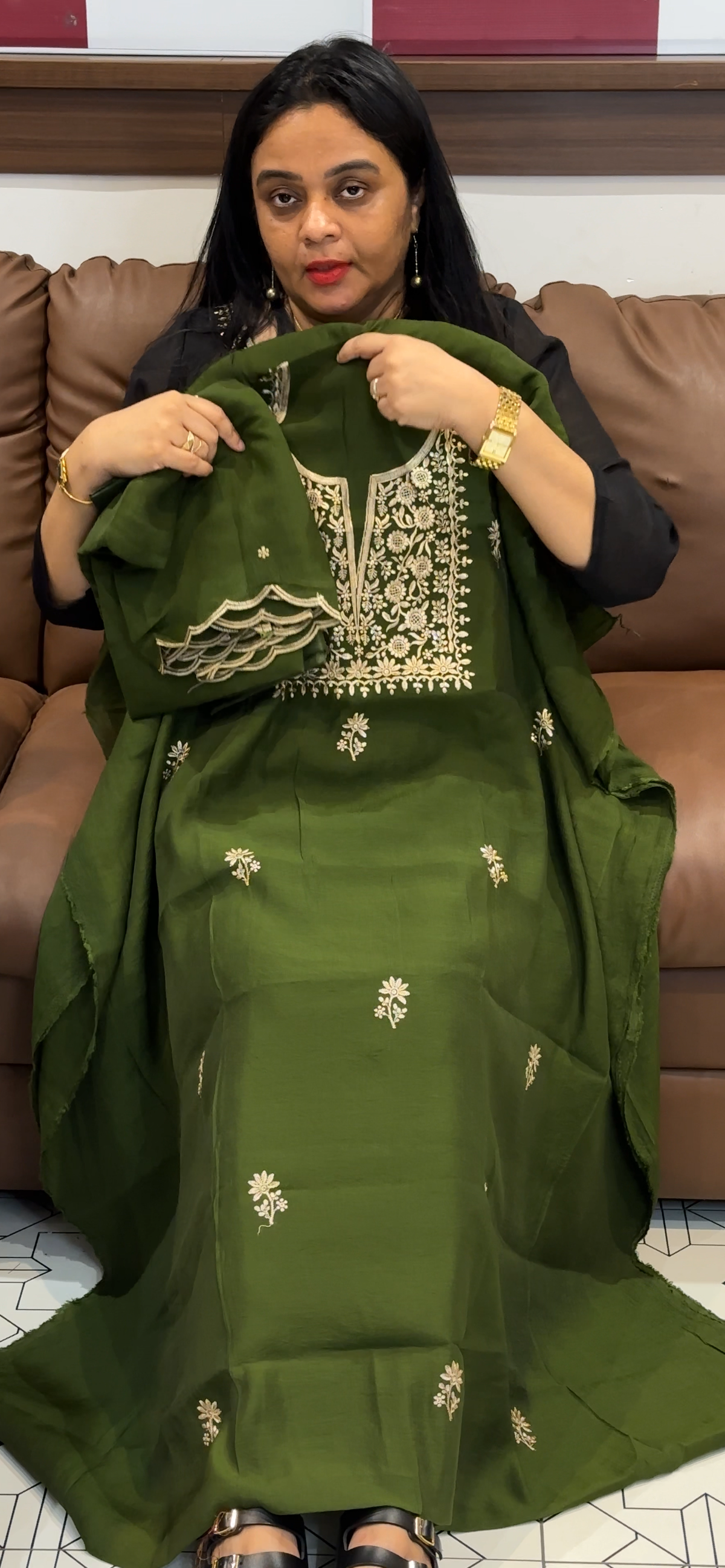 SEMI LINEN UNSTITCHED SALWAR SUITS - IHA 35650