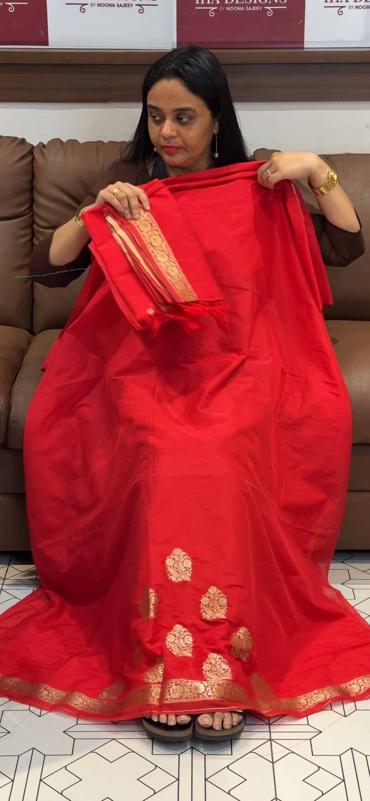 SEMI BANARASI UNSTITCHED SALWAR SUITS - IHA 35565