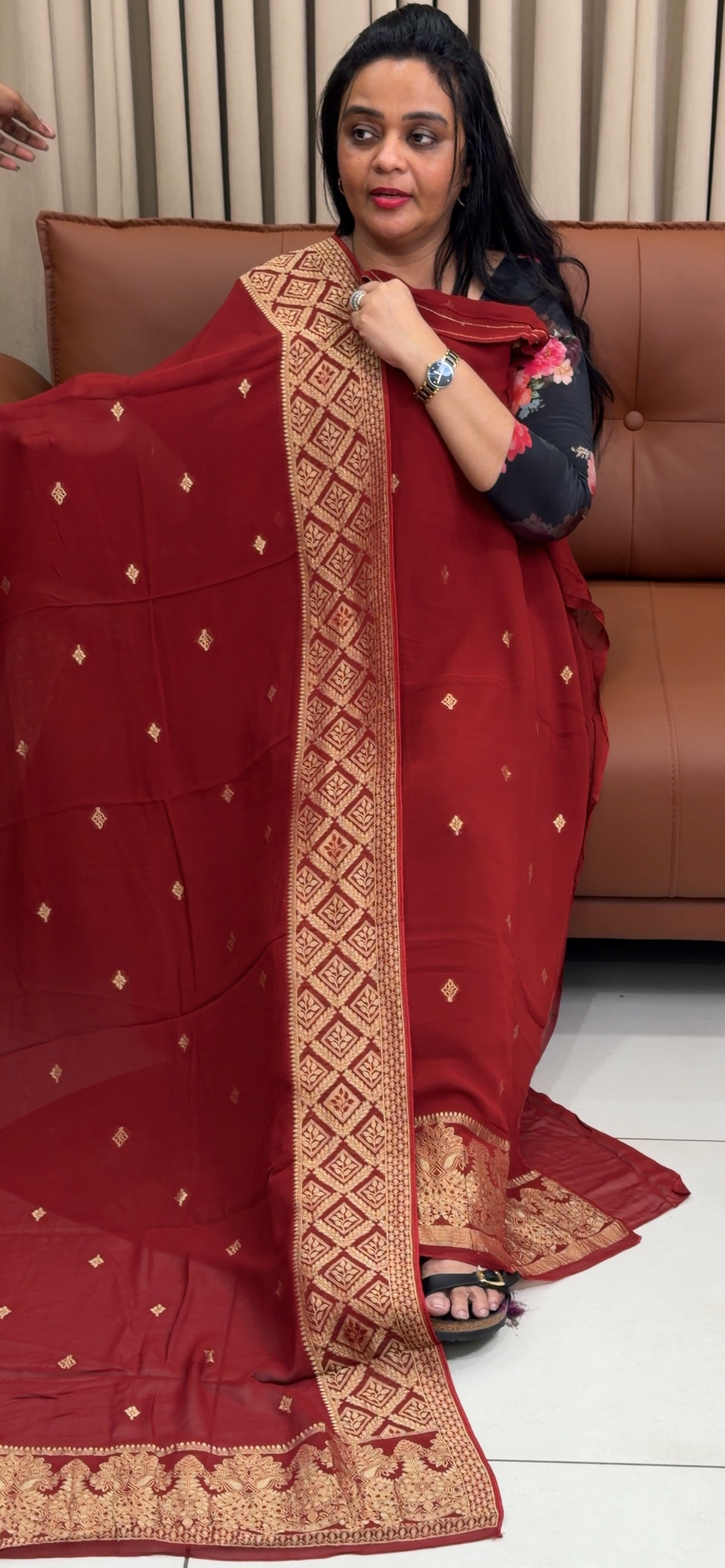 VISCOSE GEORGETTE UNSTITCHED SALWAR SUITS - IHA 34911