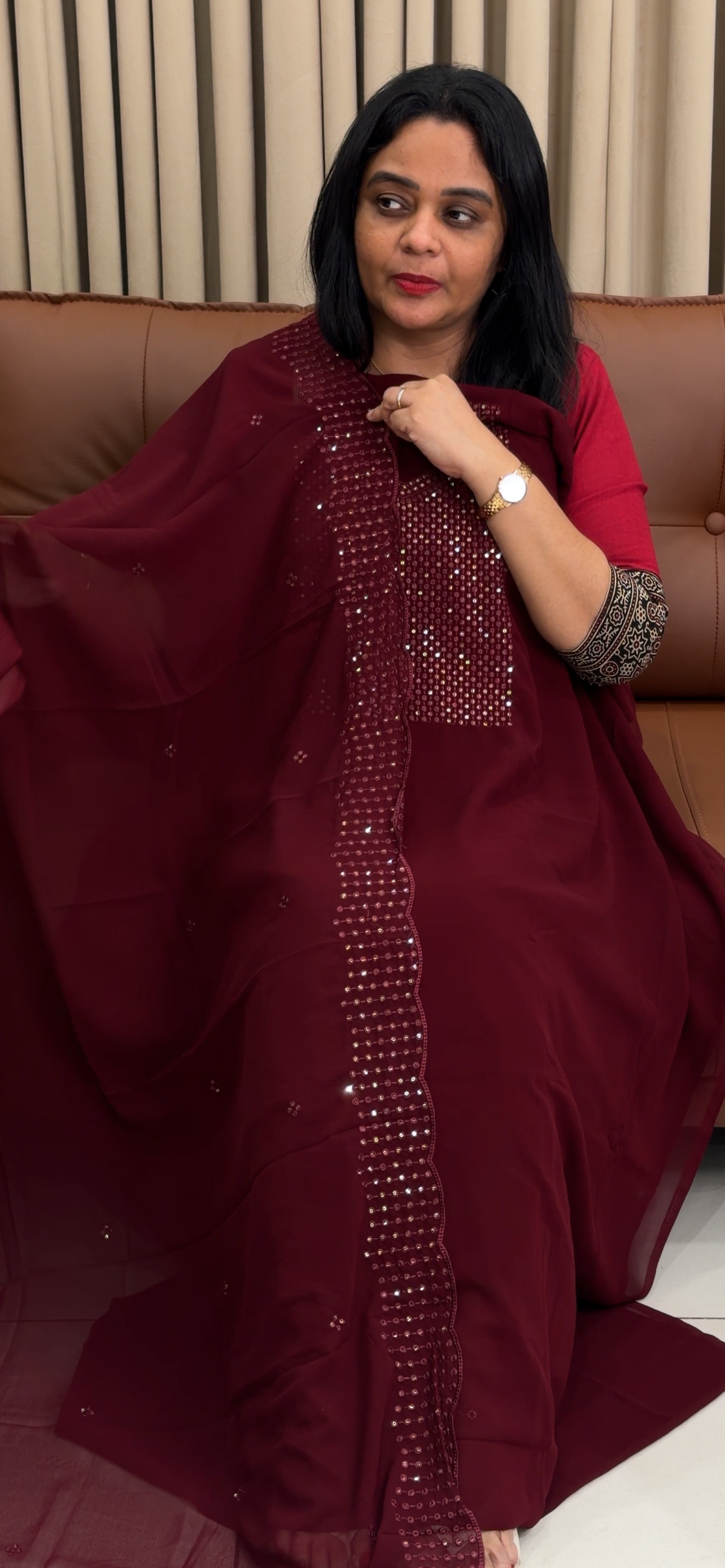 FAUX GEORGETTE UNSTITCHED SALWAR SUITS - IHA 34461