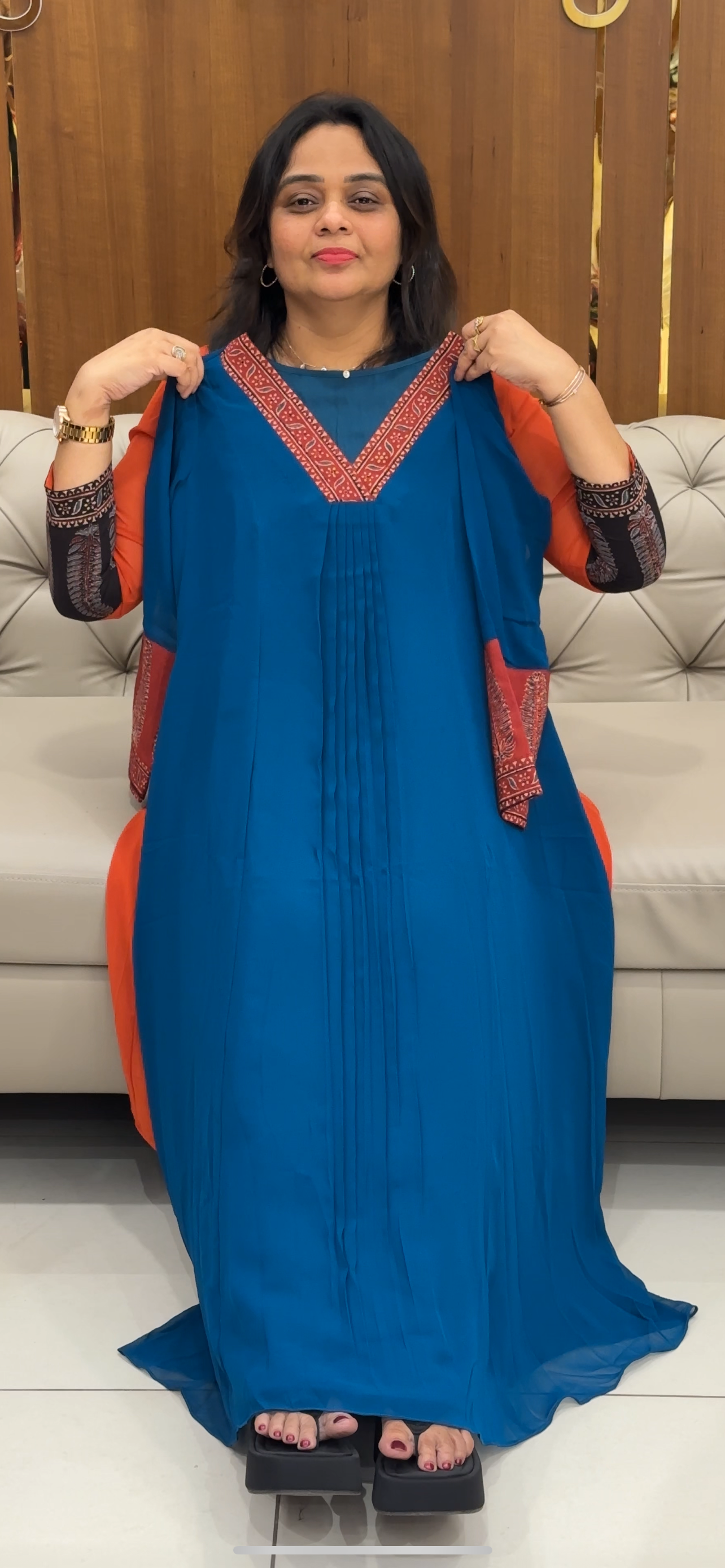 IHA'S IN-HOUSE GEORGETTE SLITTED TOPS - IHA 28664