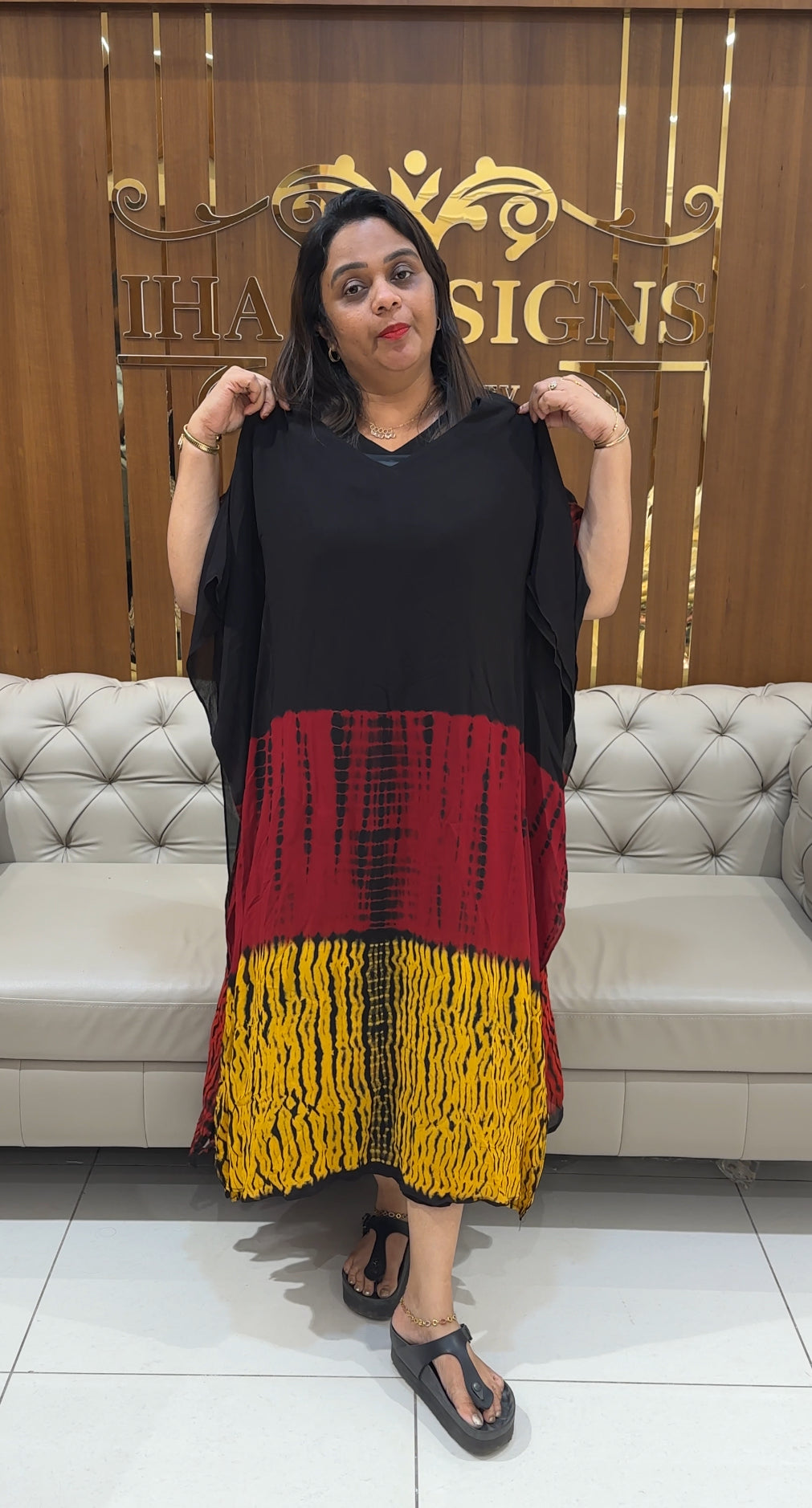 VISCOSE GEORGETTE KAFTAN - IHA 28838