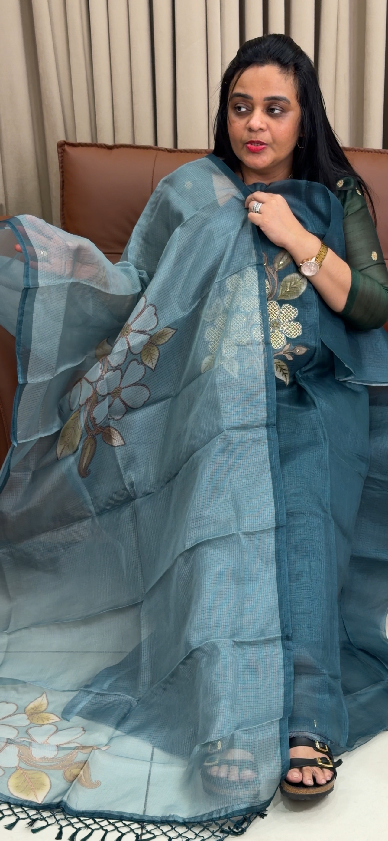 SILKY KOTA UNSTITCHED SALWAR SUITS - IHA 34814