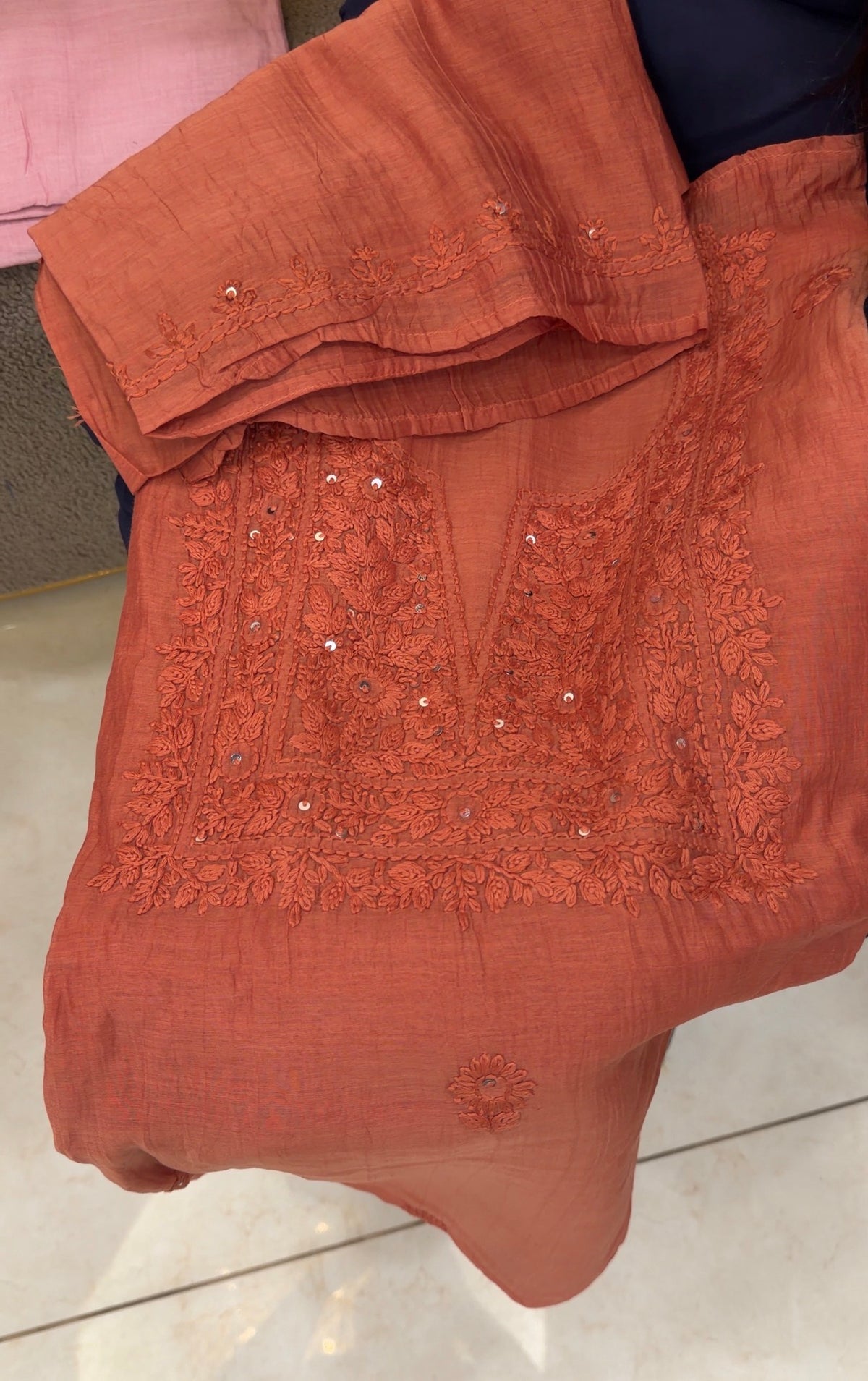 CHIKANKARI UNSTITCHED SALWAR SUIST - IHA 35864