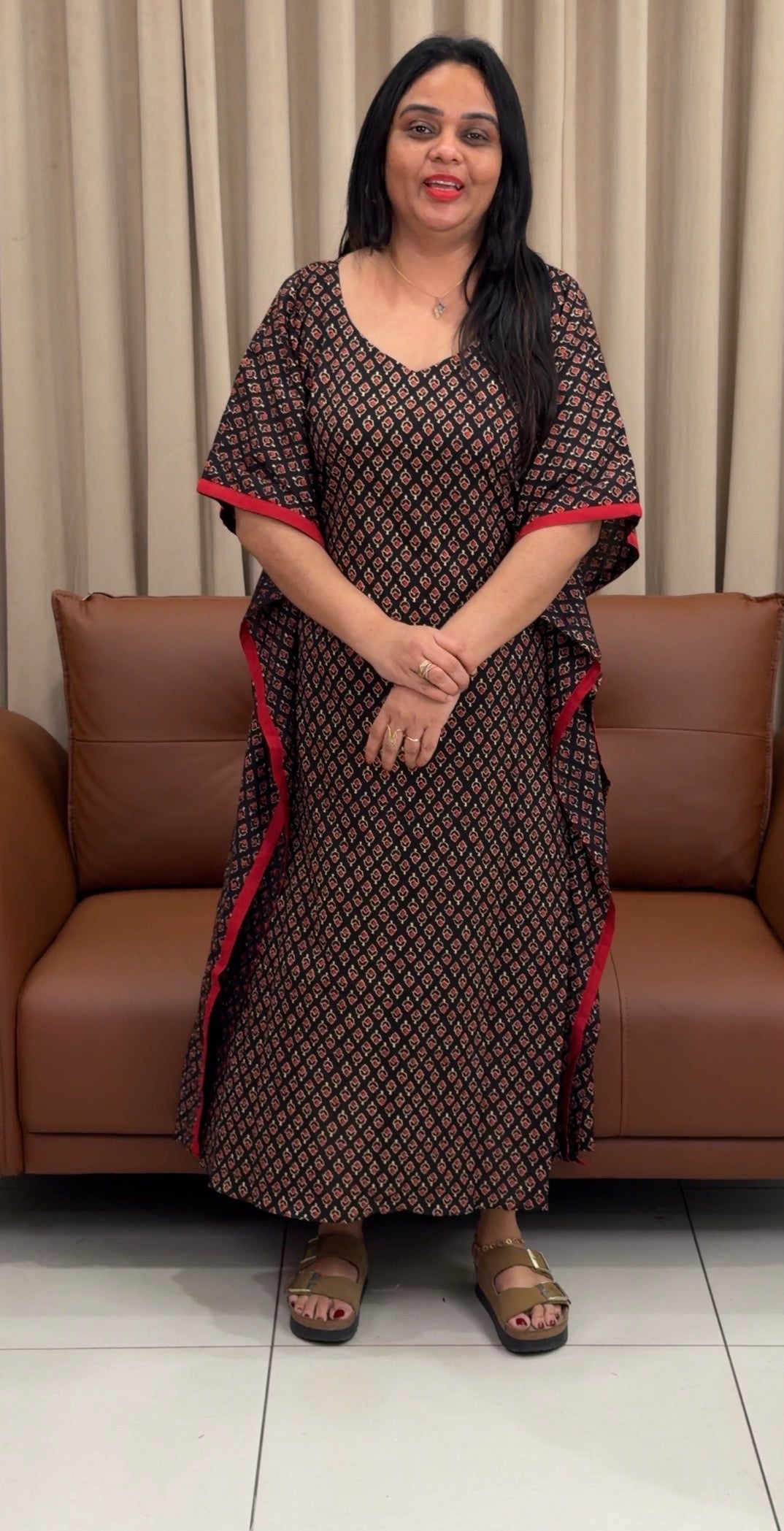 IHA'S IN-HOUSE PRINTED COTTON KAFTAN TOPS - IHA 33401