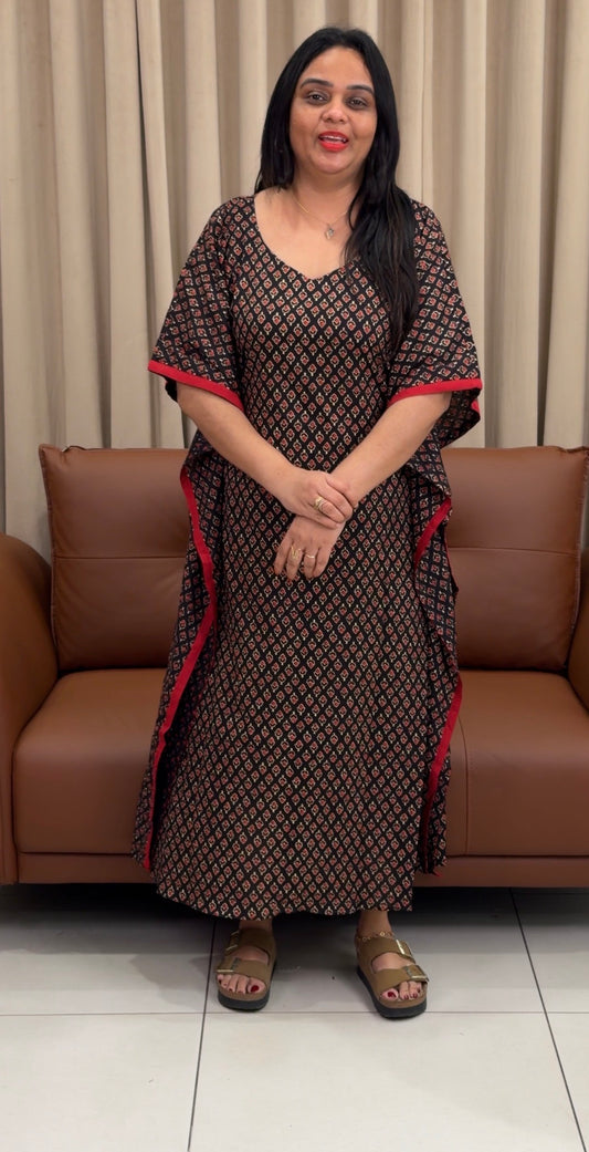 IHA'S IN-HOUSE PRINTED COTTON KAFTAN TOPS - IHA 33401