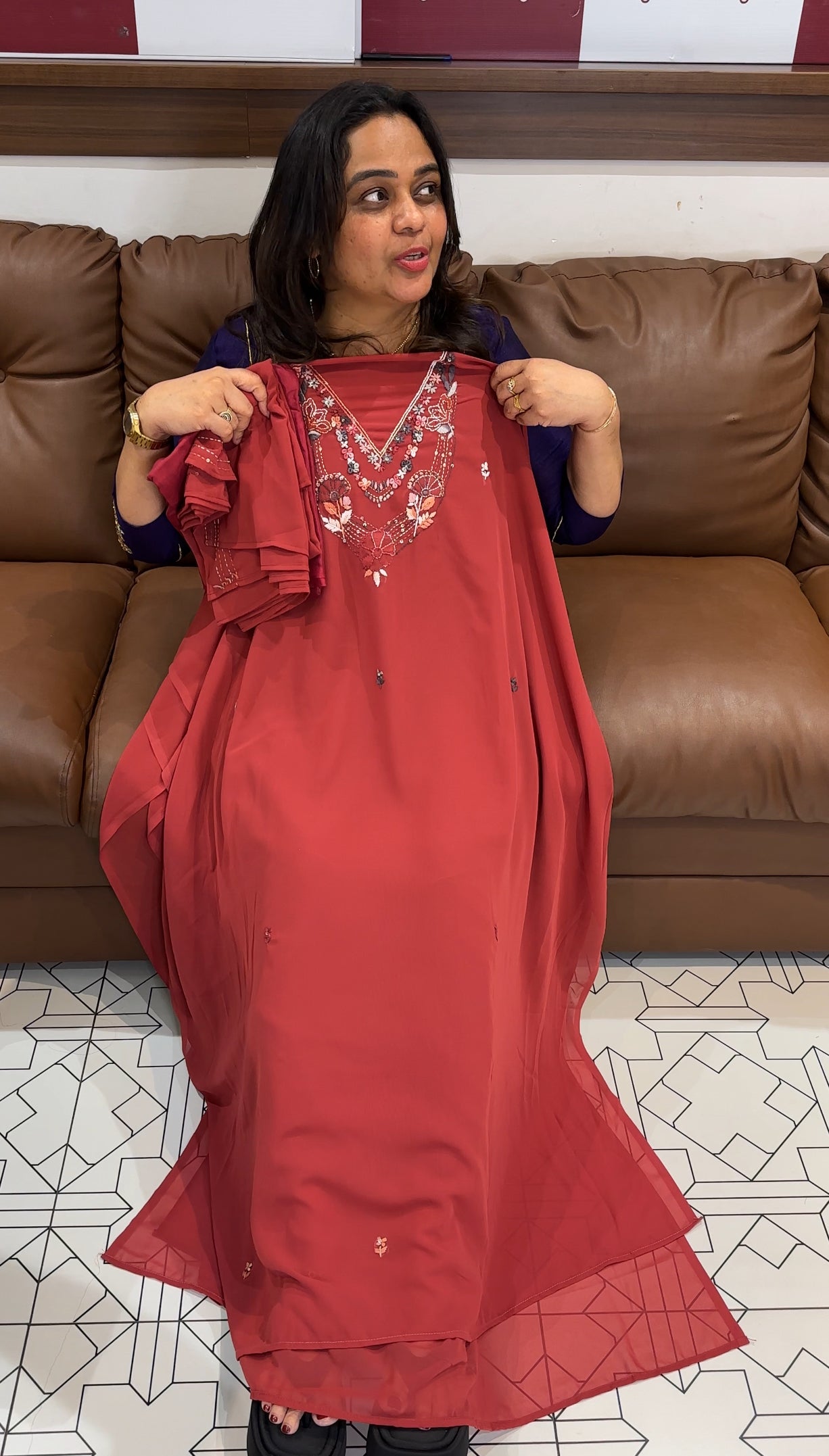 FAUX GEORGETTE UNSTITCHED SALWAR SUITS - IHA 27806