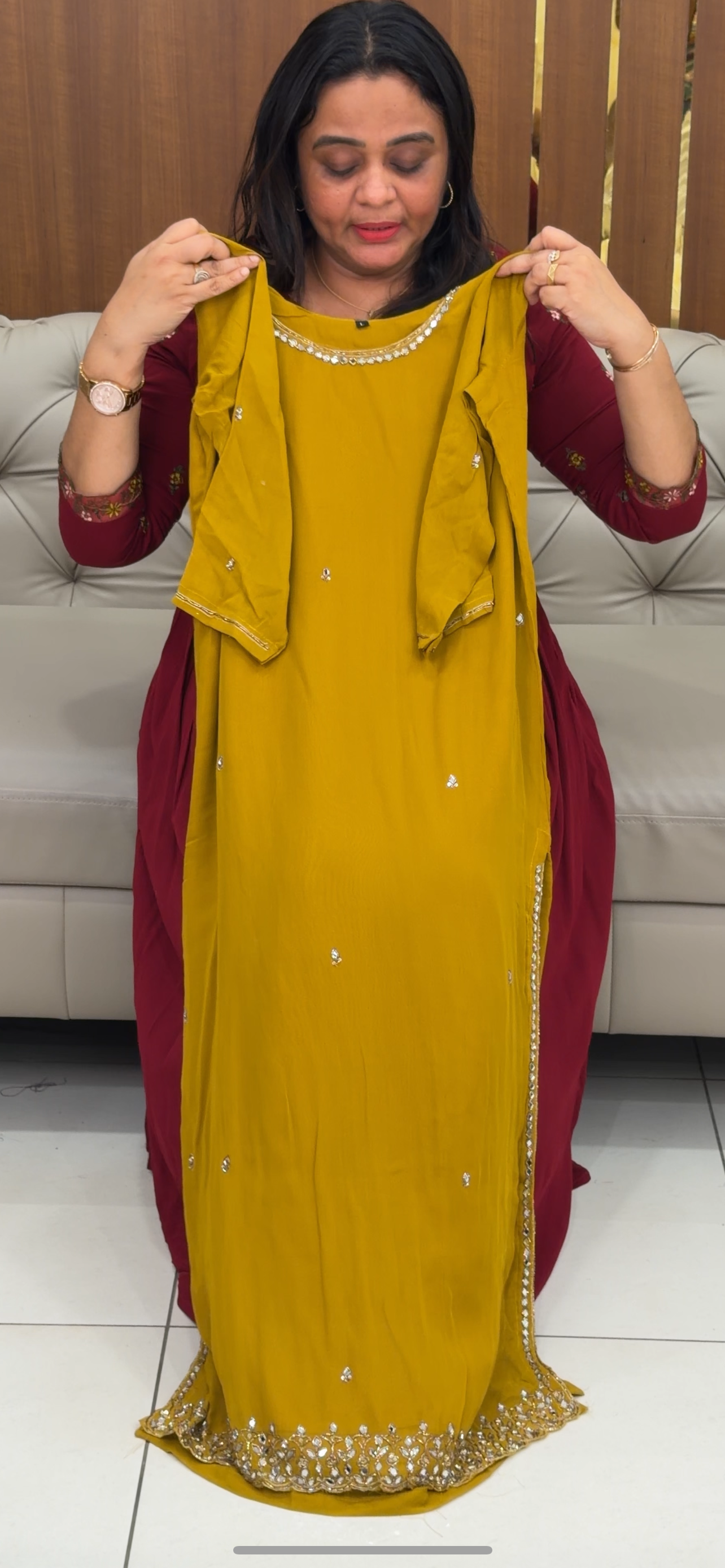 VISCOSE GEORGETTE TOP, BOTTOM AND DUPATTA - IHA 29323