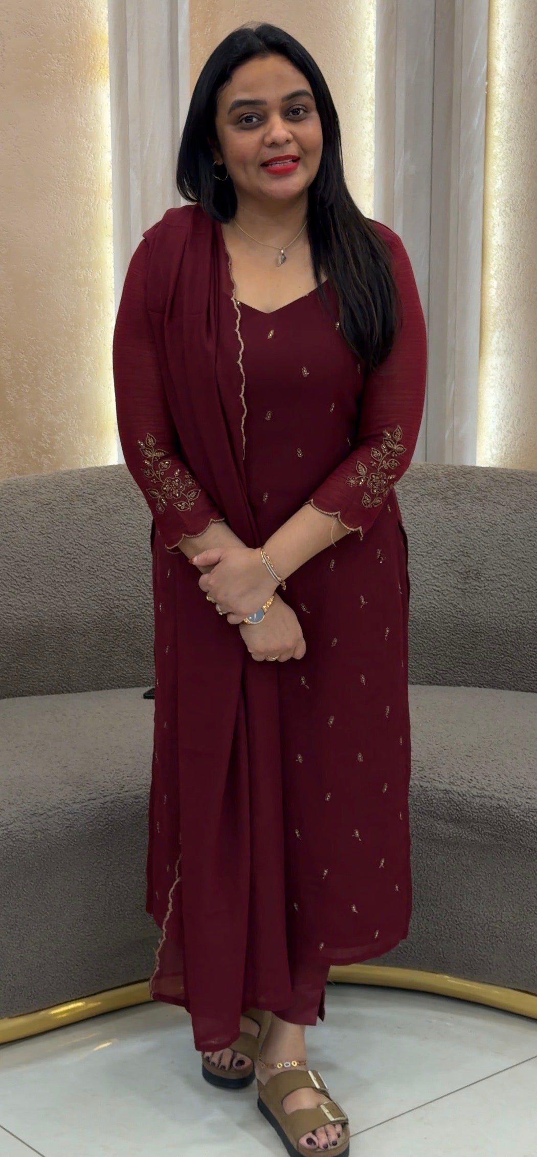MUL CRUSHED UNSTITCHED SALWAR SUITS - IHA 32840