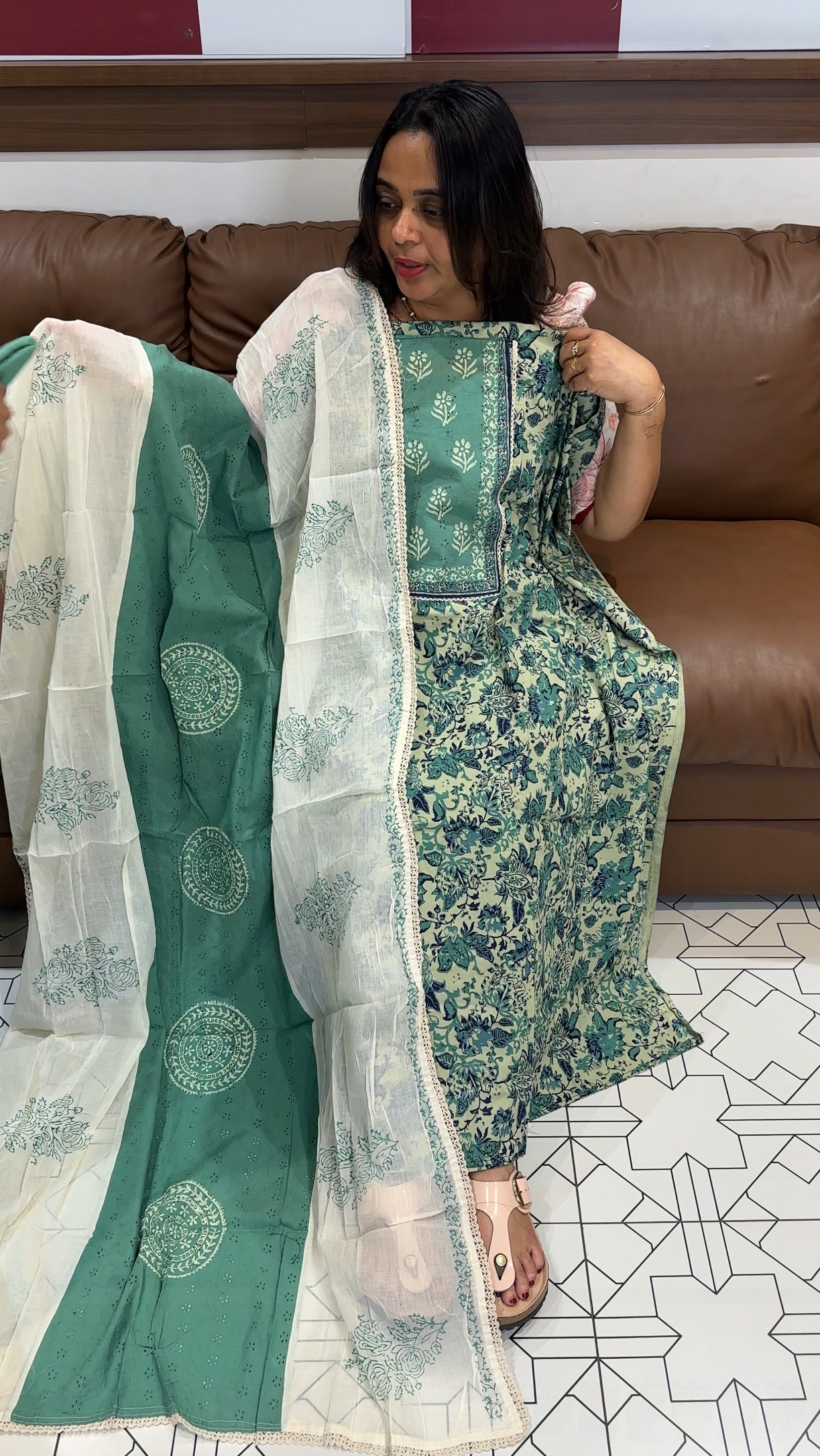 PRINTED COTTON UNSTITCHED SALWAR SUITS - IHA 27690