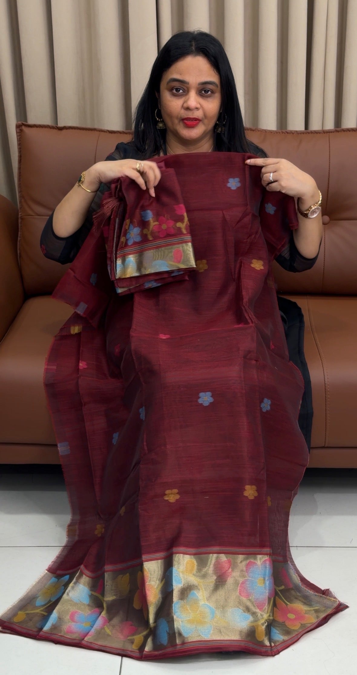 SEMI LINEN UNSTITCHED SALWAR SUITS - IHA 34197