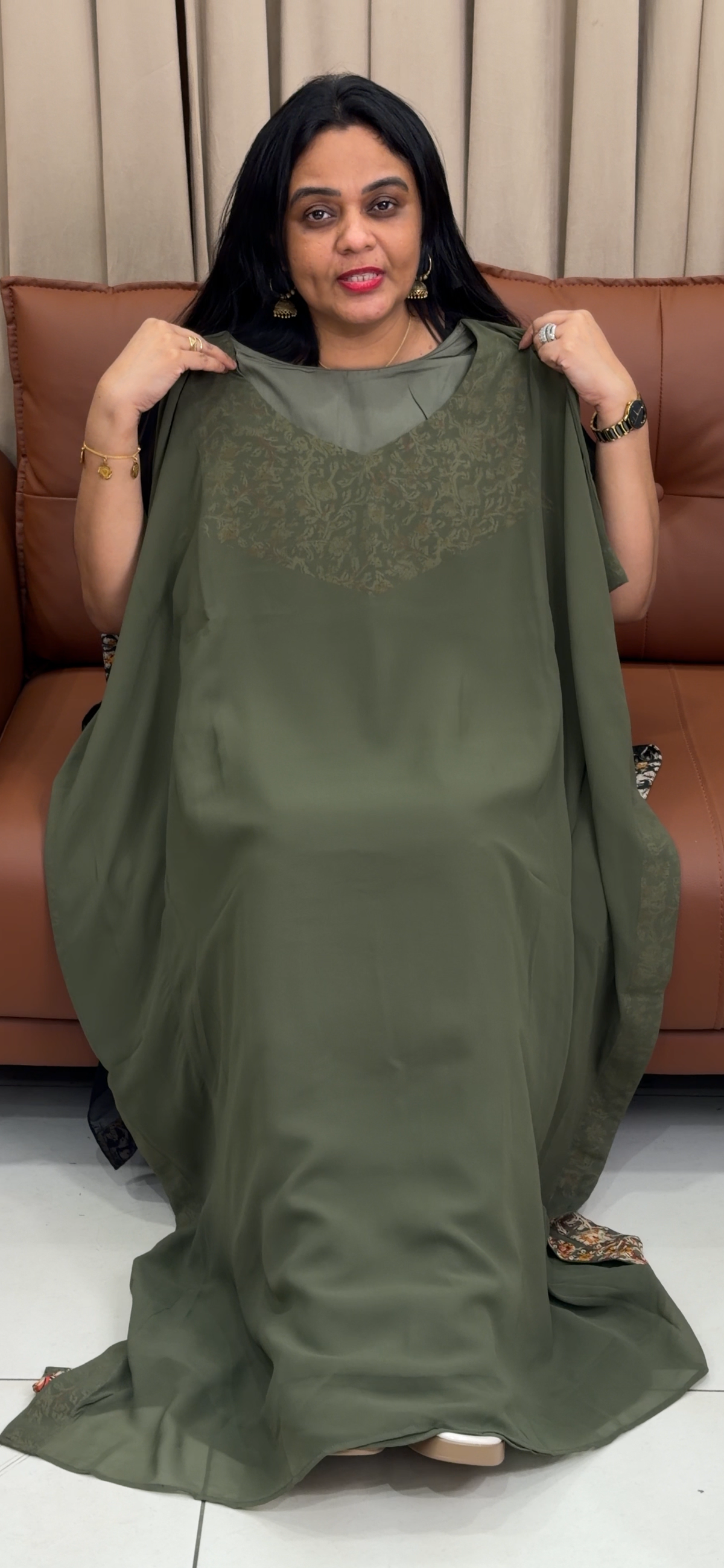 IHA'S IN-HOUSE GEORGETTE KAFTAN TOPS - IHA 35723