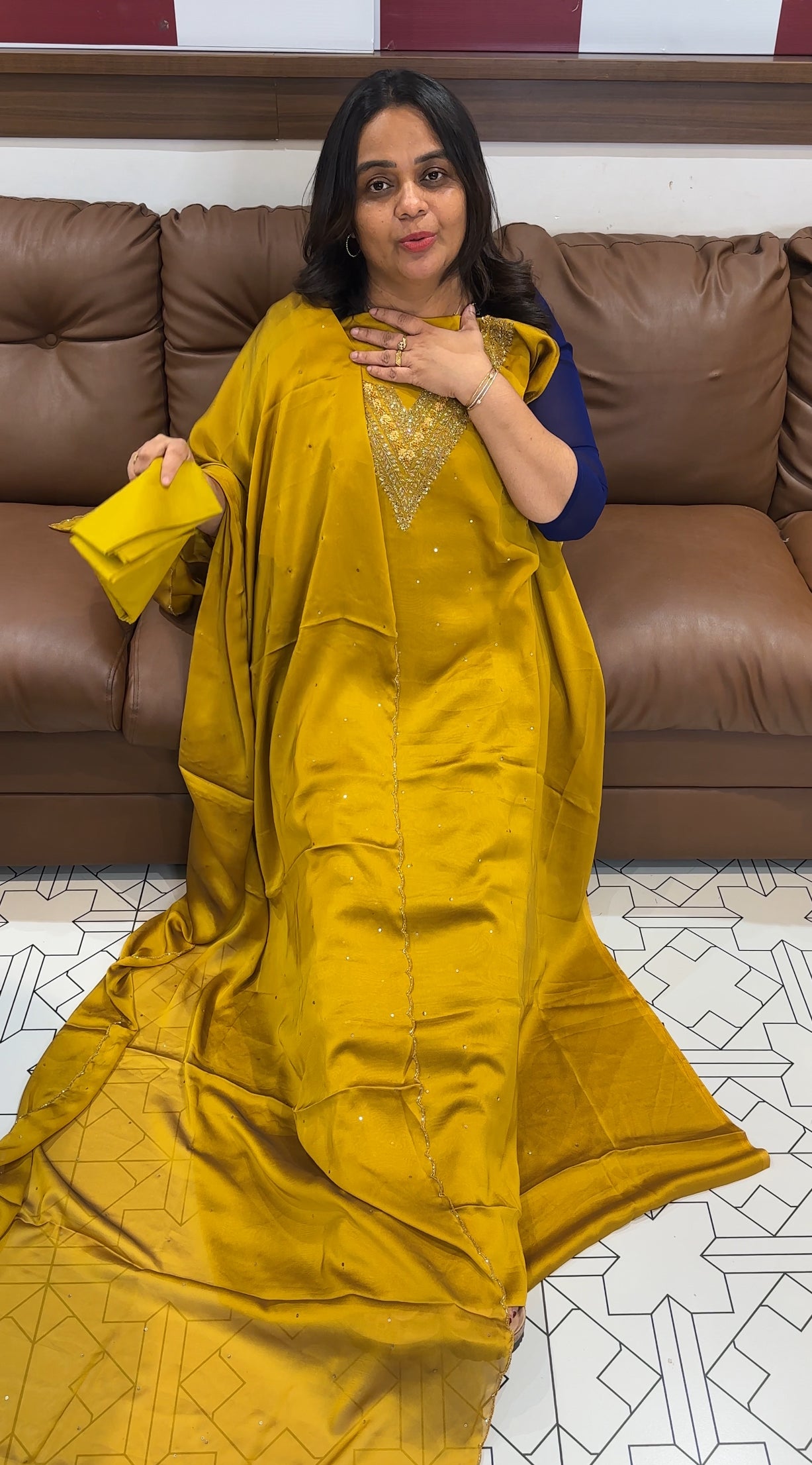 SILKY GEORGETTE UNSTITCHED SALWAR SUITS - IHA 28091