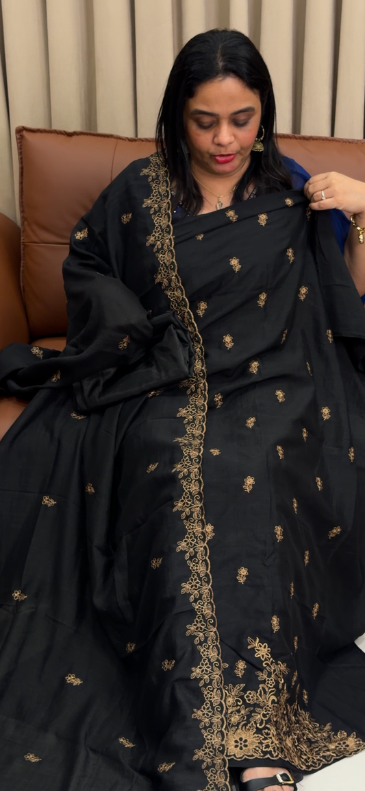 SEMI RAW SILK UNSTITCHED SALWAR SUITS - IHA 34092