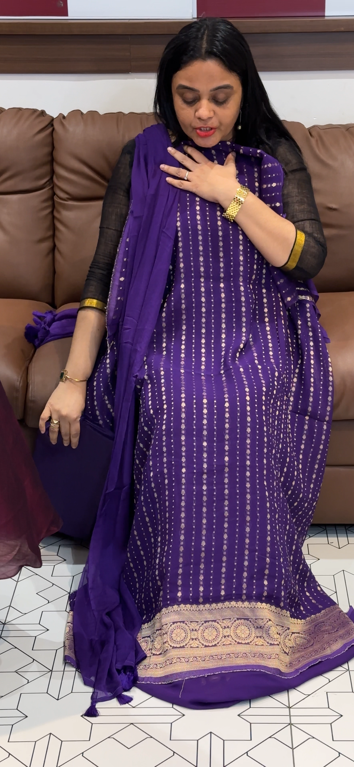 VISCOSE GEORGETTE UNSTITCHED SALWAR SUITS - IHA 35512