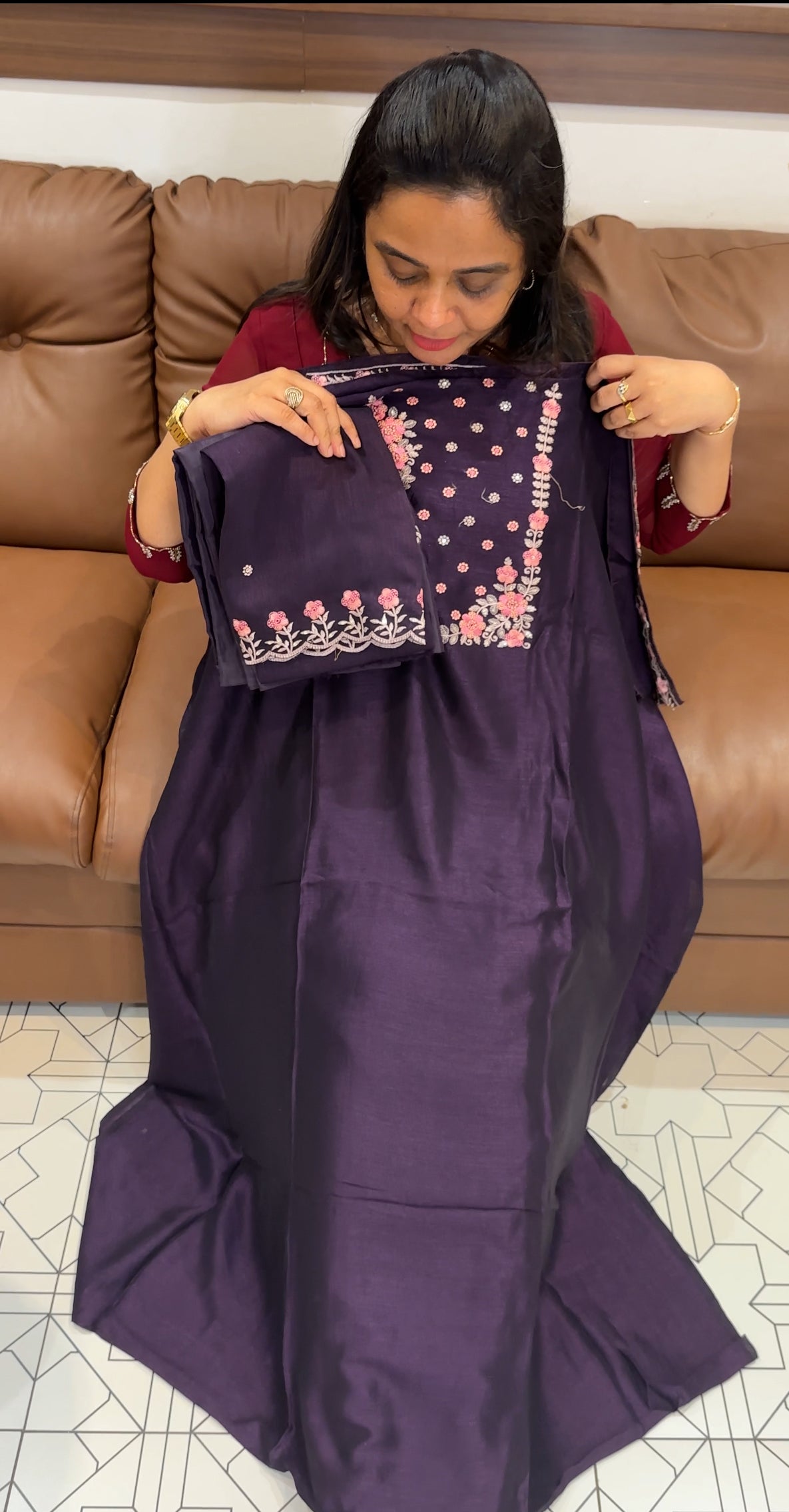 SEMI RAW SILK  UNSTITCHED SALWAR SUITS - IHA 28039