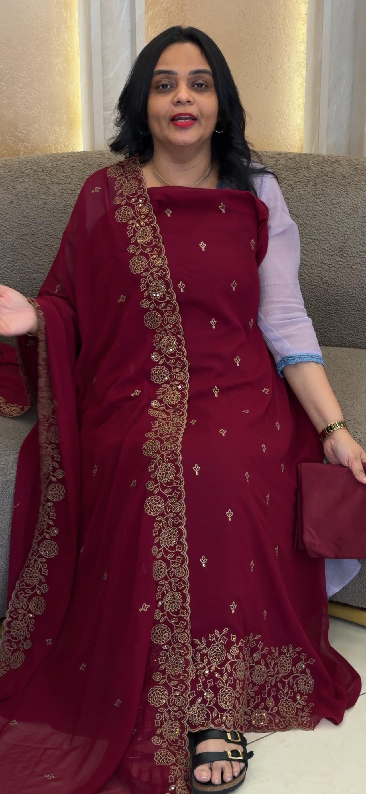 FAUX GEORGETTE  UNSTITCHED SALWAR SUITS - IHA 35018