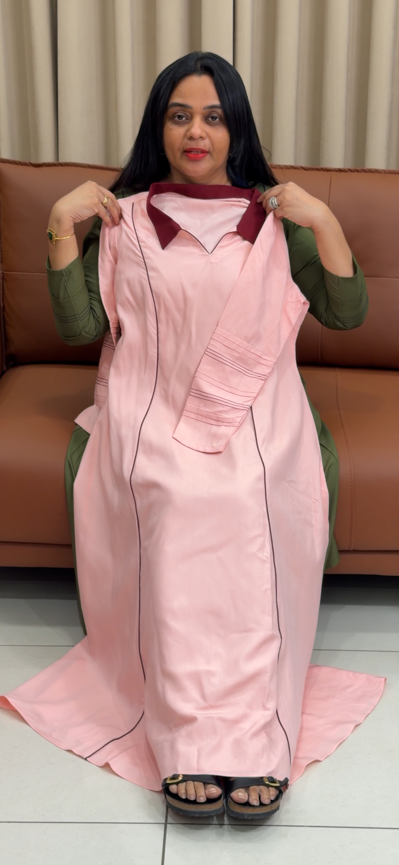 IHA'S IN-HOUSE RAYON LONG TUNIC TOPS  - IHA 35265