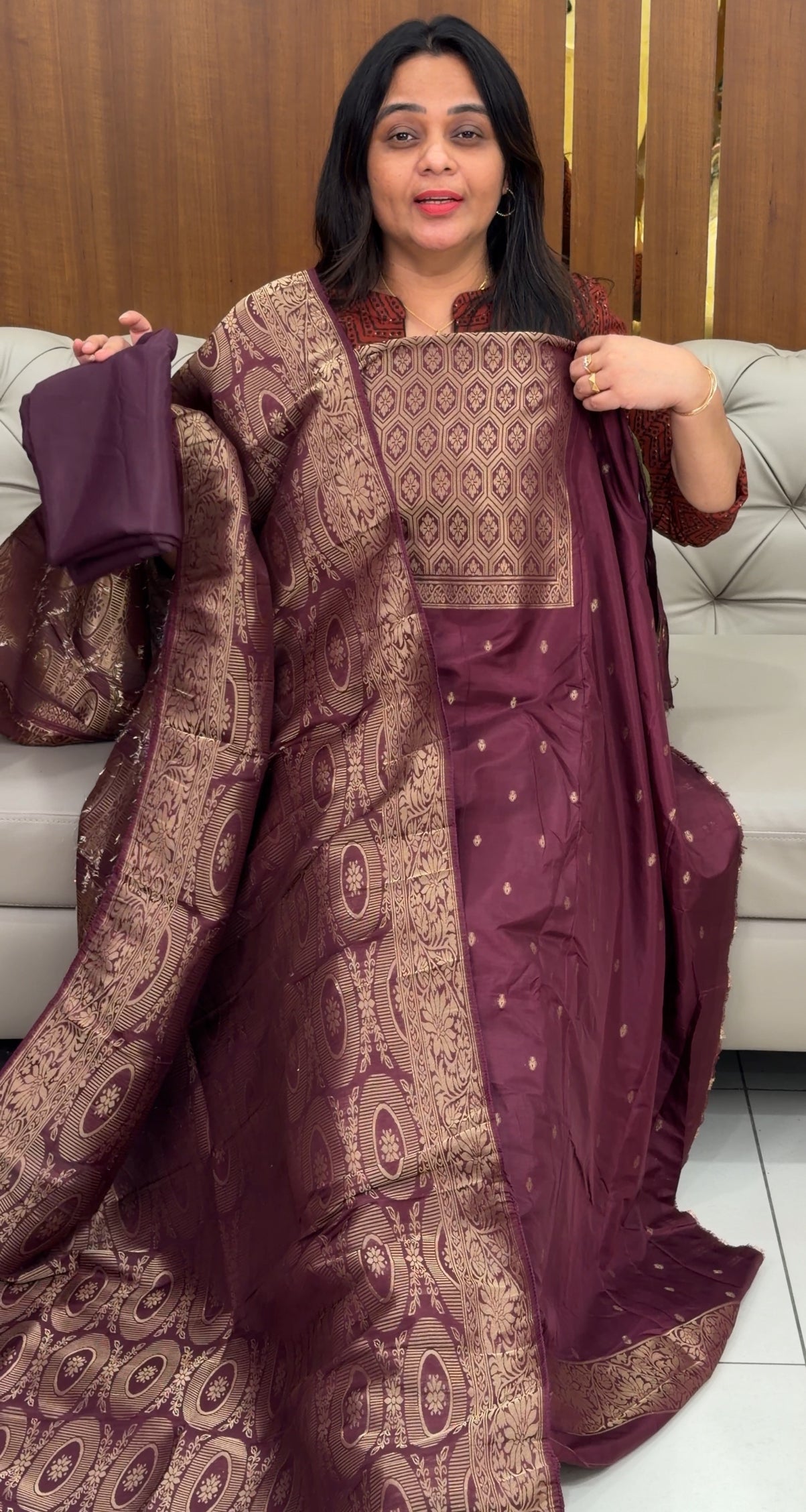 SEMI BANARASI UNSTITCHED SALWAR SUITS - IHA 29070