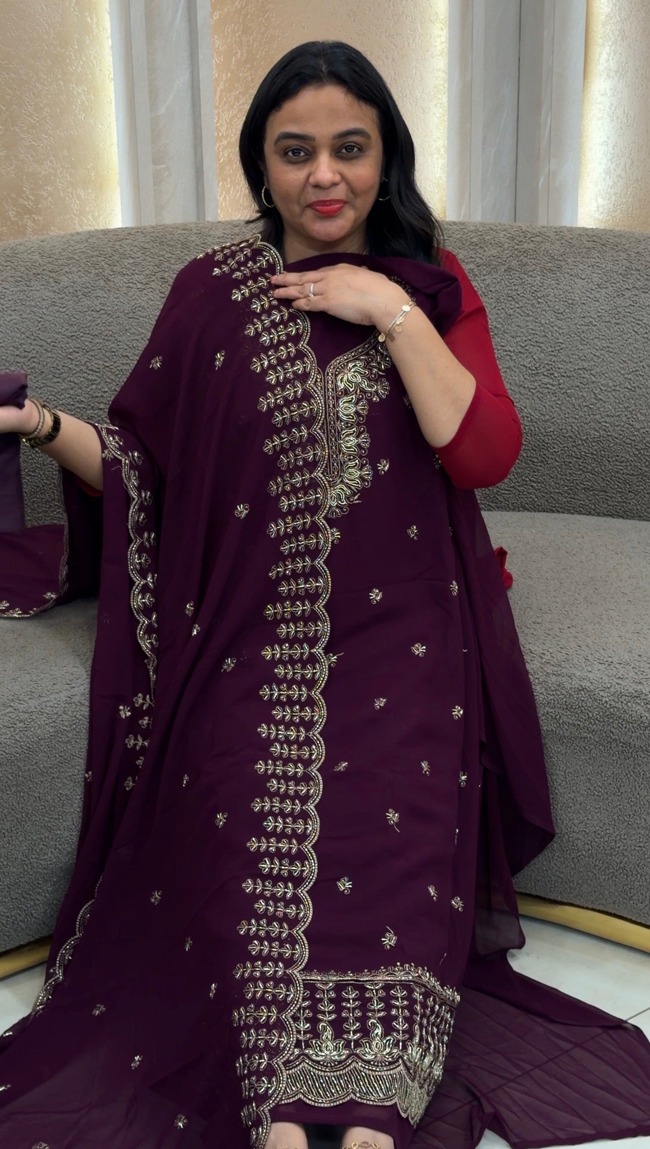 FAUX GEORGETTE UNSTITCHED SALWAR SUITS - IHA 32950