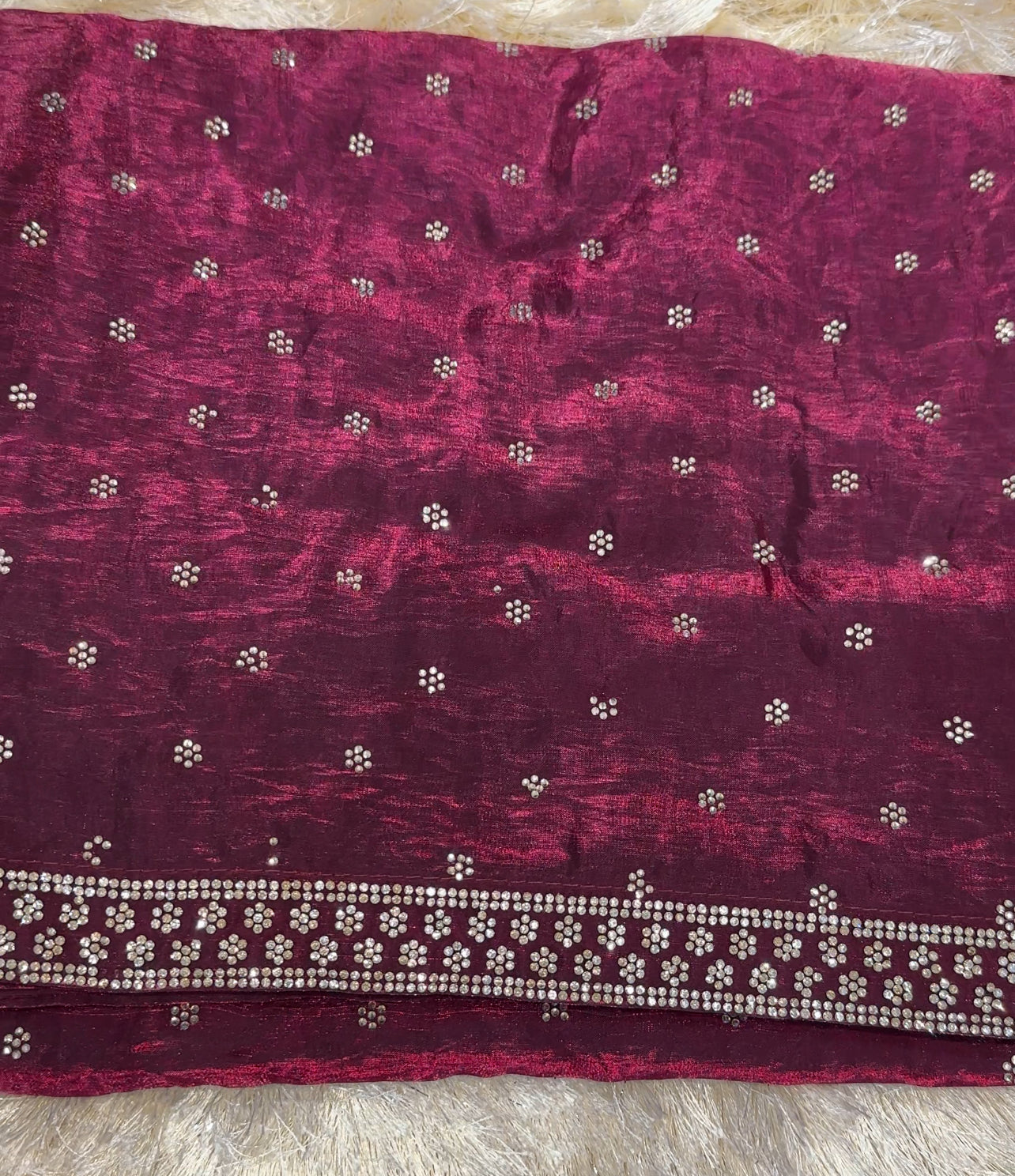 VELVET ORGANZA SAREES - IHA 28875