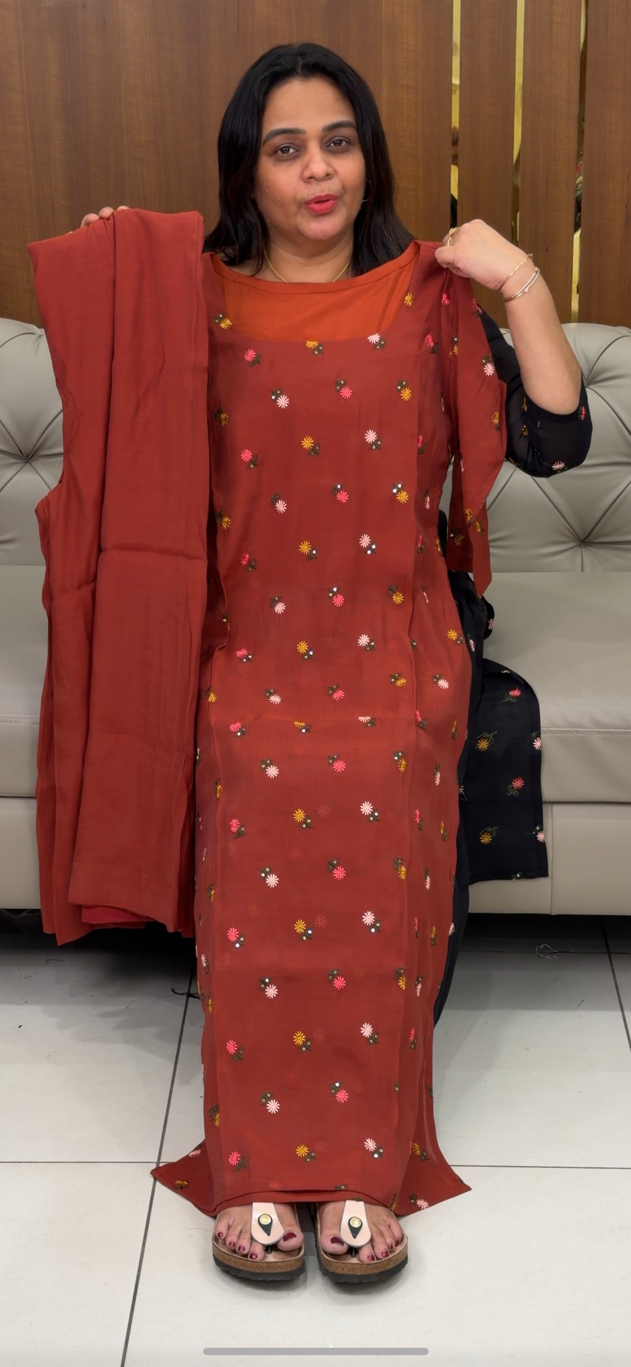 IHA'S IN-HOUSE MALAI CHANDERI LONG CO-ORDS SETS - IHA 29069