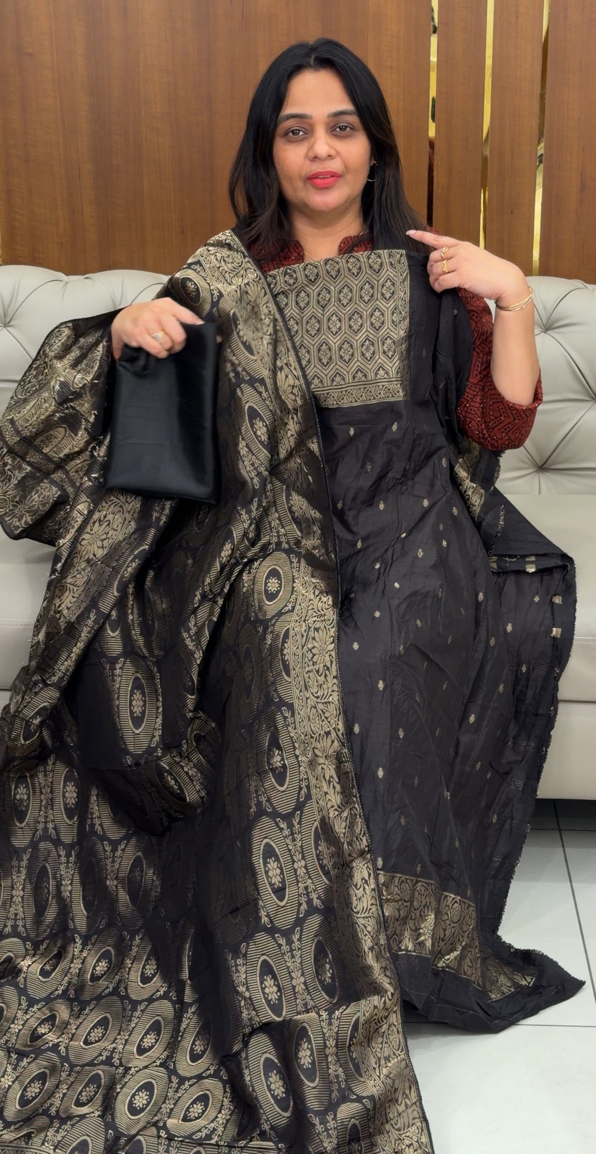 SEMI BANARASI UNSTITCHED SALWAR SUITS - IHA 29070