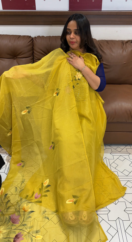 SHIMMER SILK UNSTITCHED SALWAR SUITS - IHA 28089