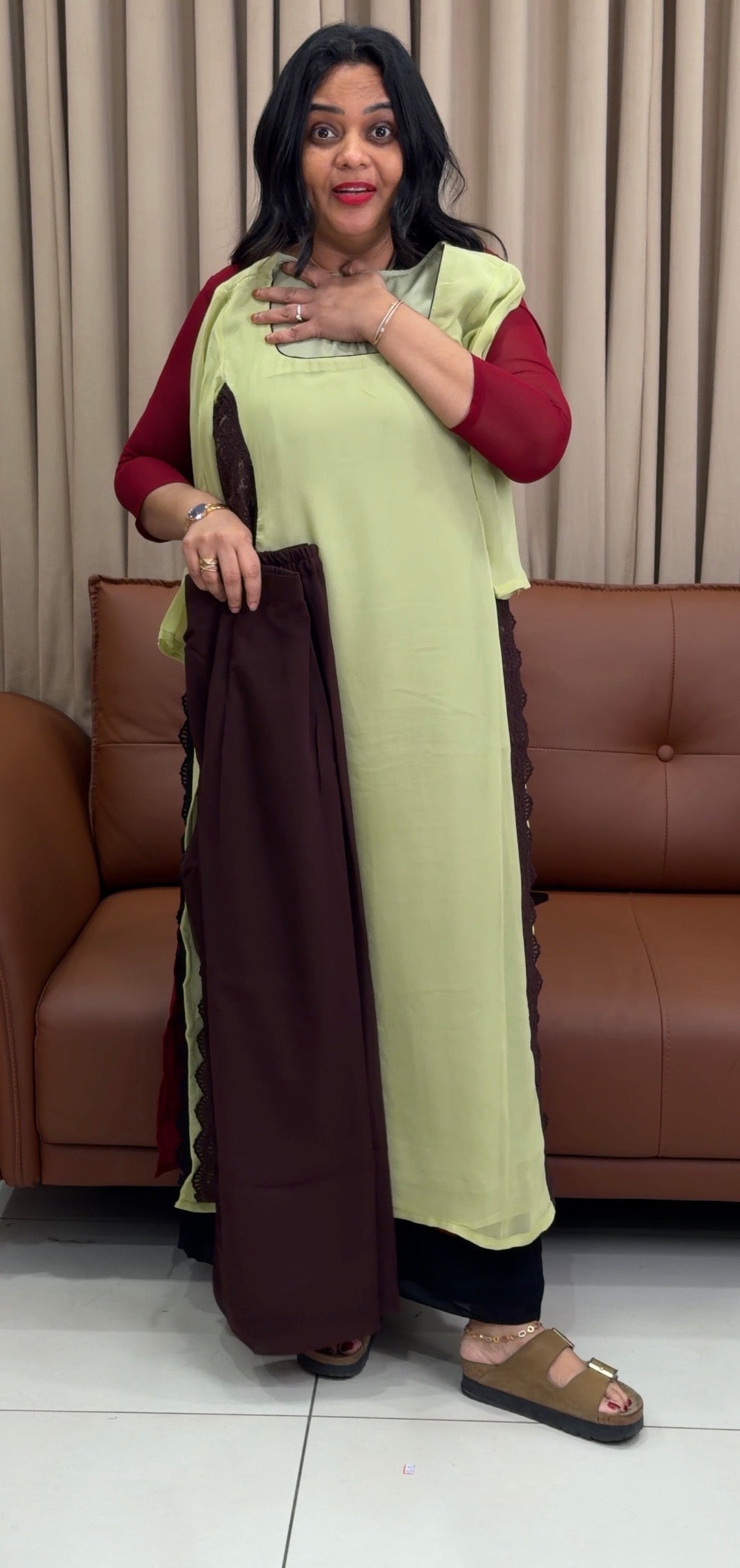 IHA'S IN-HOUSE GEORGETTE CO-ORDS SETS - IHA 33765