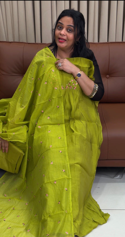 MUL CHANDERI UNSTITCHED SALWAR SUITS   IHA 34615