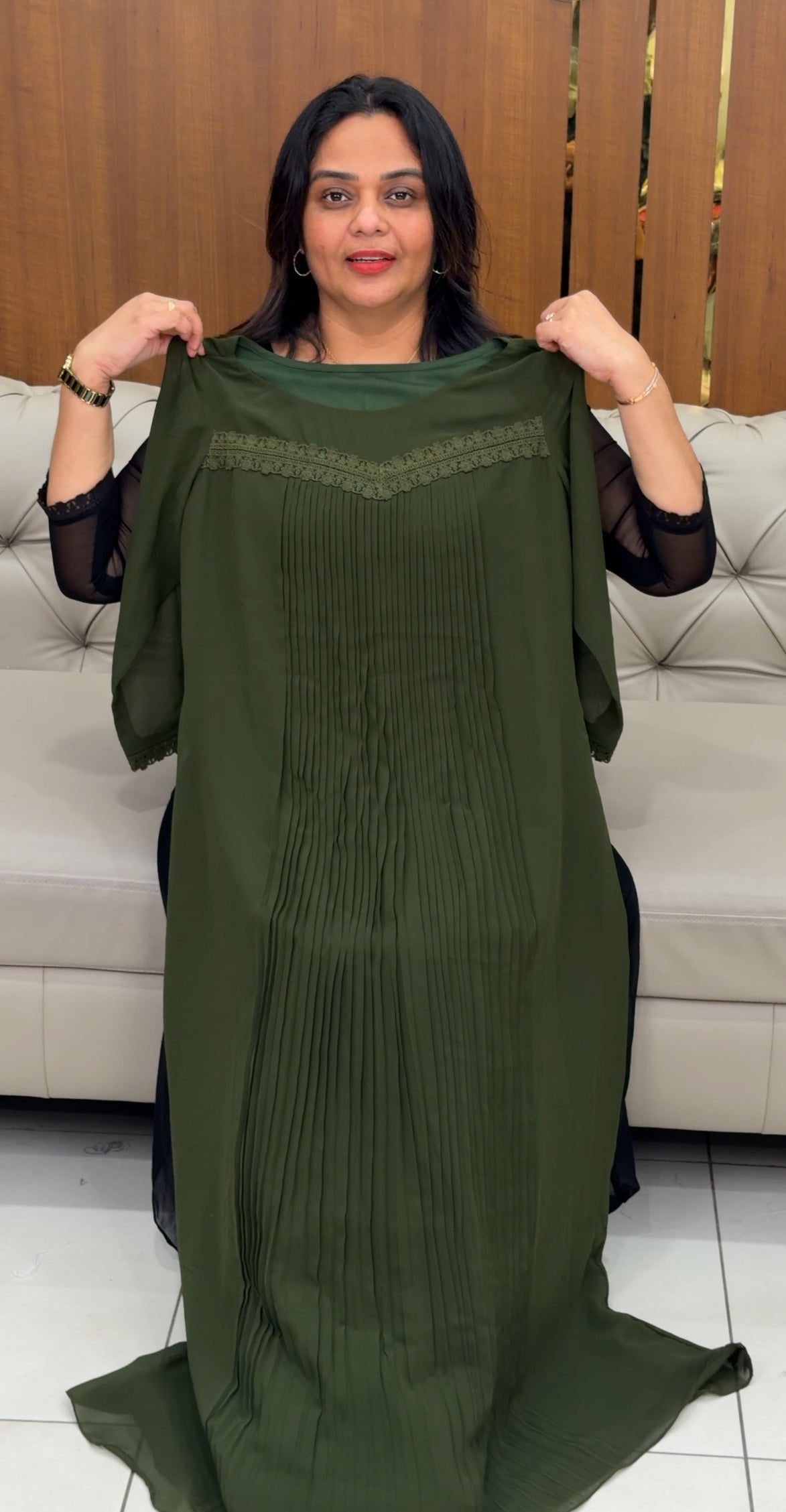 IHA'S IN-HOUSE GEORGETTE ALINE TOPS - IHA 30587