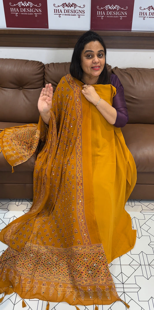 FAUX GEORGETTE UNSTITCHED SALWAR SUITS - IHA 27994