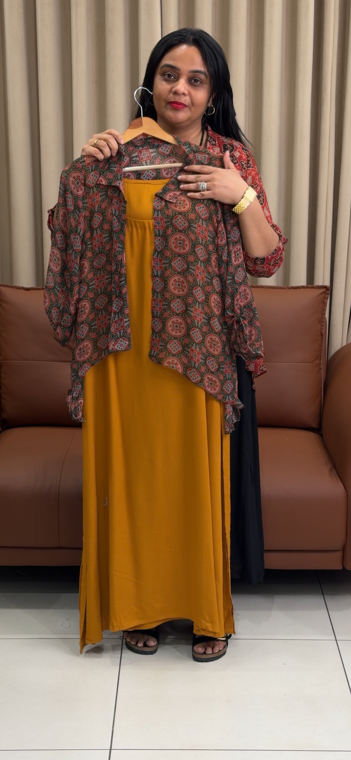 IHA'S IN-HOUSE RAYON LONG TOP AND SHIRT - IHA 35283