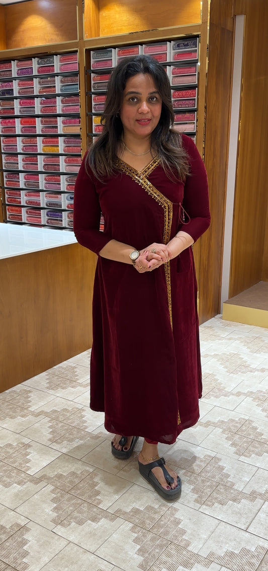 IHA'S IN-HOUSE VELVET ALINE TOPS - IHA 25887